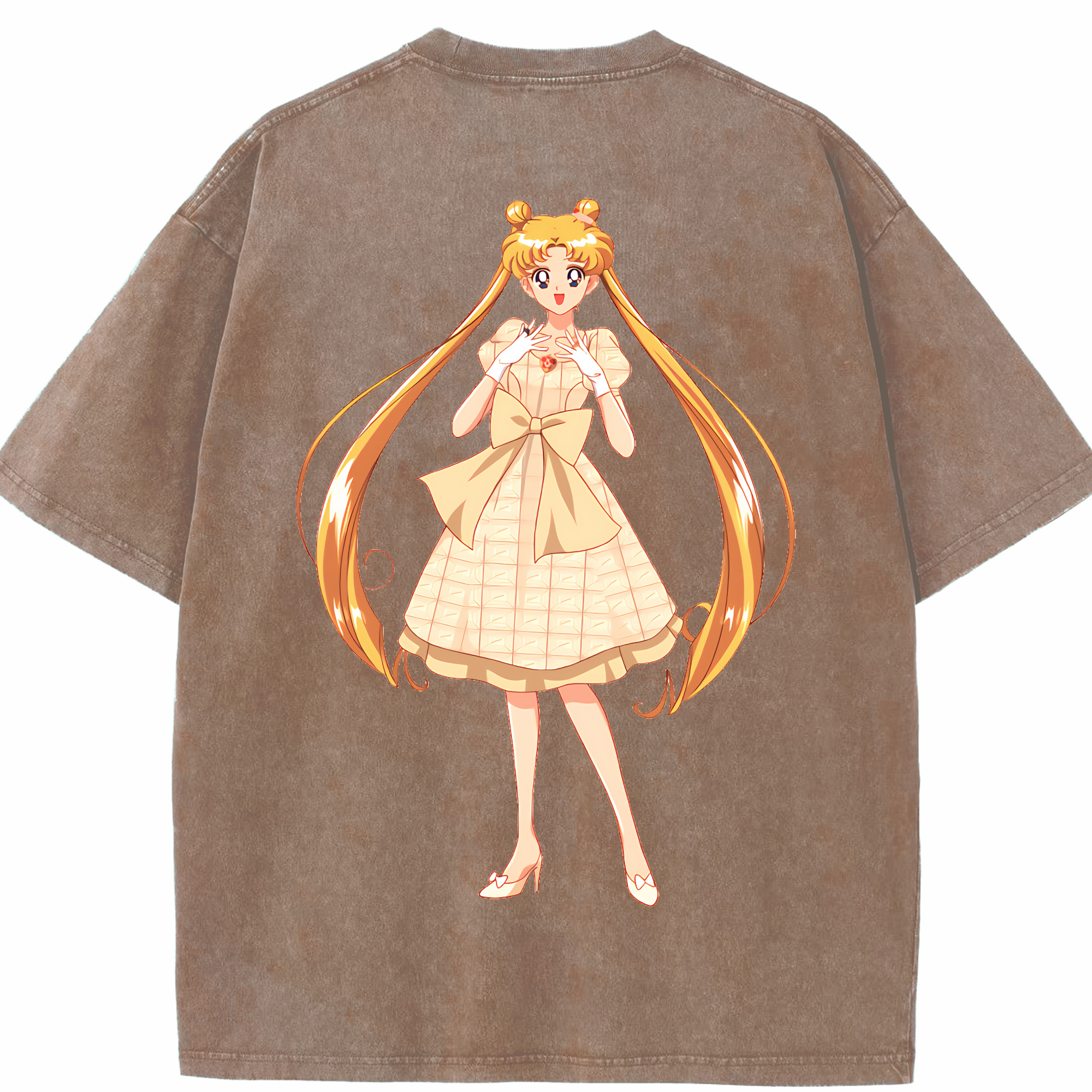 （画像用） 美少女戦士セーラームーン 愛野 美奈子 あいの みなこ Sailor Moon Aino Minako 綿100% ヴィンテージ風 半袖Tシャツ（背面プリント）