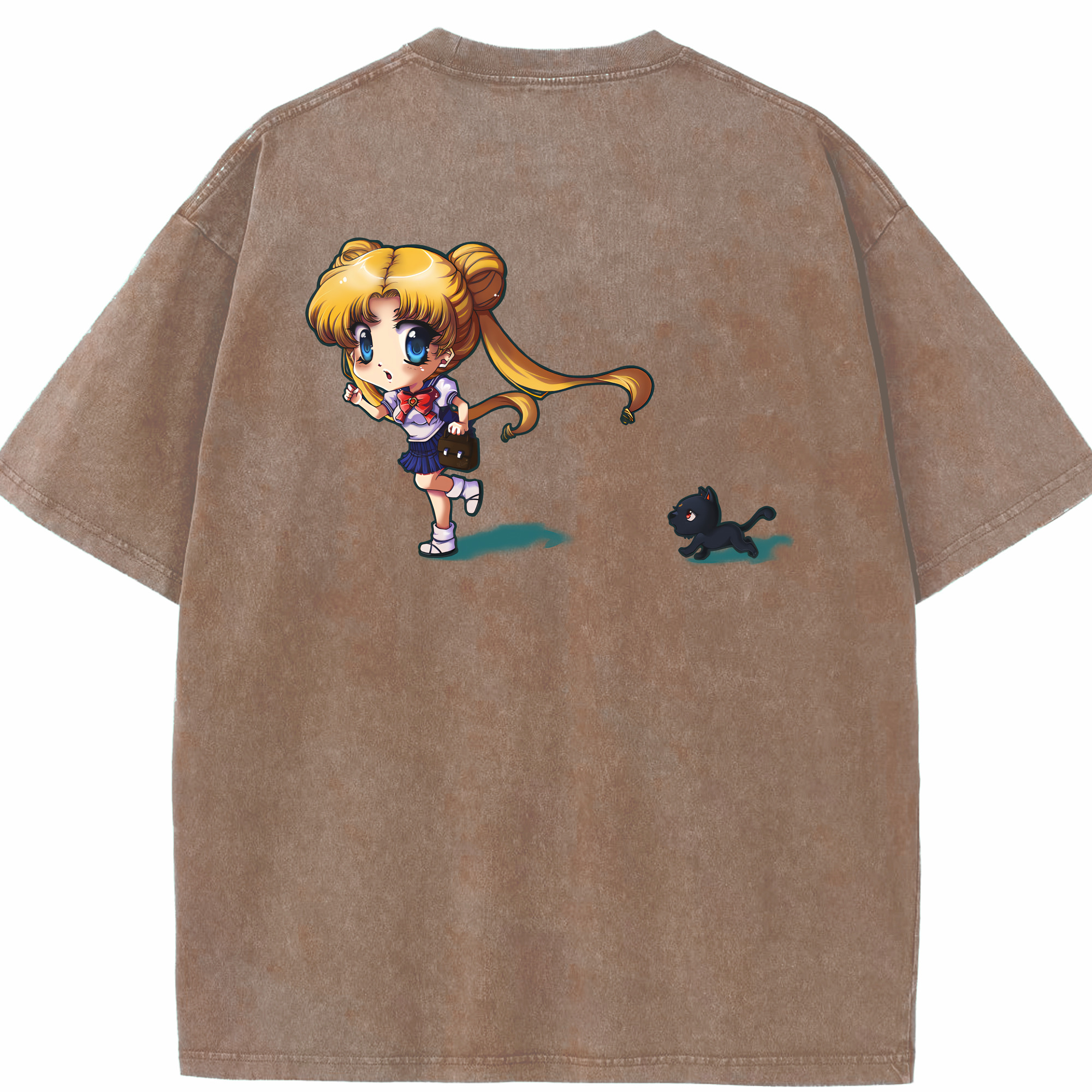 （画像用） 美少女戦士セーラームーン 愛野 美奈子 あいの みなこ Sailor Moon Aino Minako 綿100% ヴィンテージ風 半袖Tシャツ（背面プリント）