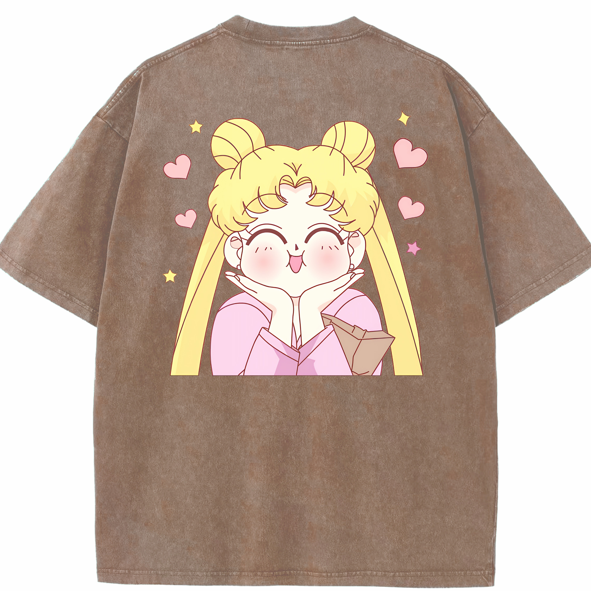 （画像用） 美少女戦士セーラームーン 愛野 美奈子 あいの みなこ Sailor Moon Aino Minako 綿100% ヴィンテージ風 半袖Tシャツ（背面プリント）