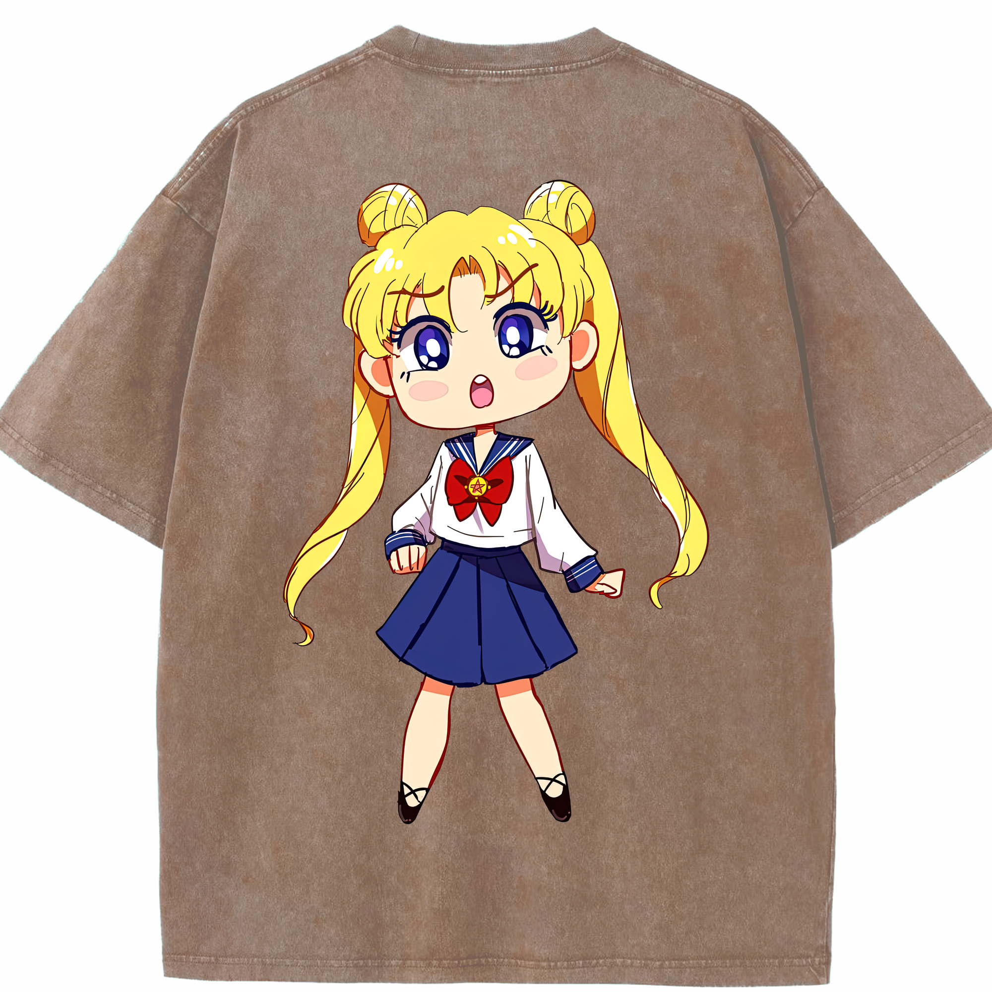 （画像用） 美少女戦士セーラームーン 愛野 美奈子 あいの みなこ Sailor Moon Aino Minako 綿100% ヴィンテージ風 半袖Tシャツ（背面プリント）