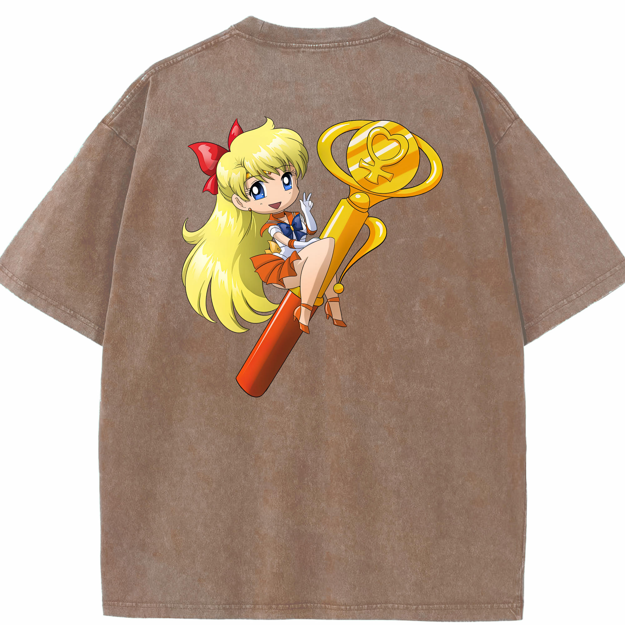 （画像用） 美少女戦士セーラームーン 愛野 美奈子 あいの みなこ Sailor Moon Aino Minako 綿100% ヴィンテージ風 半袖Tシャツ（背面プリント）