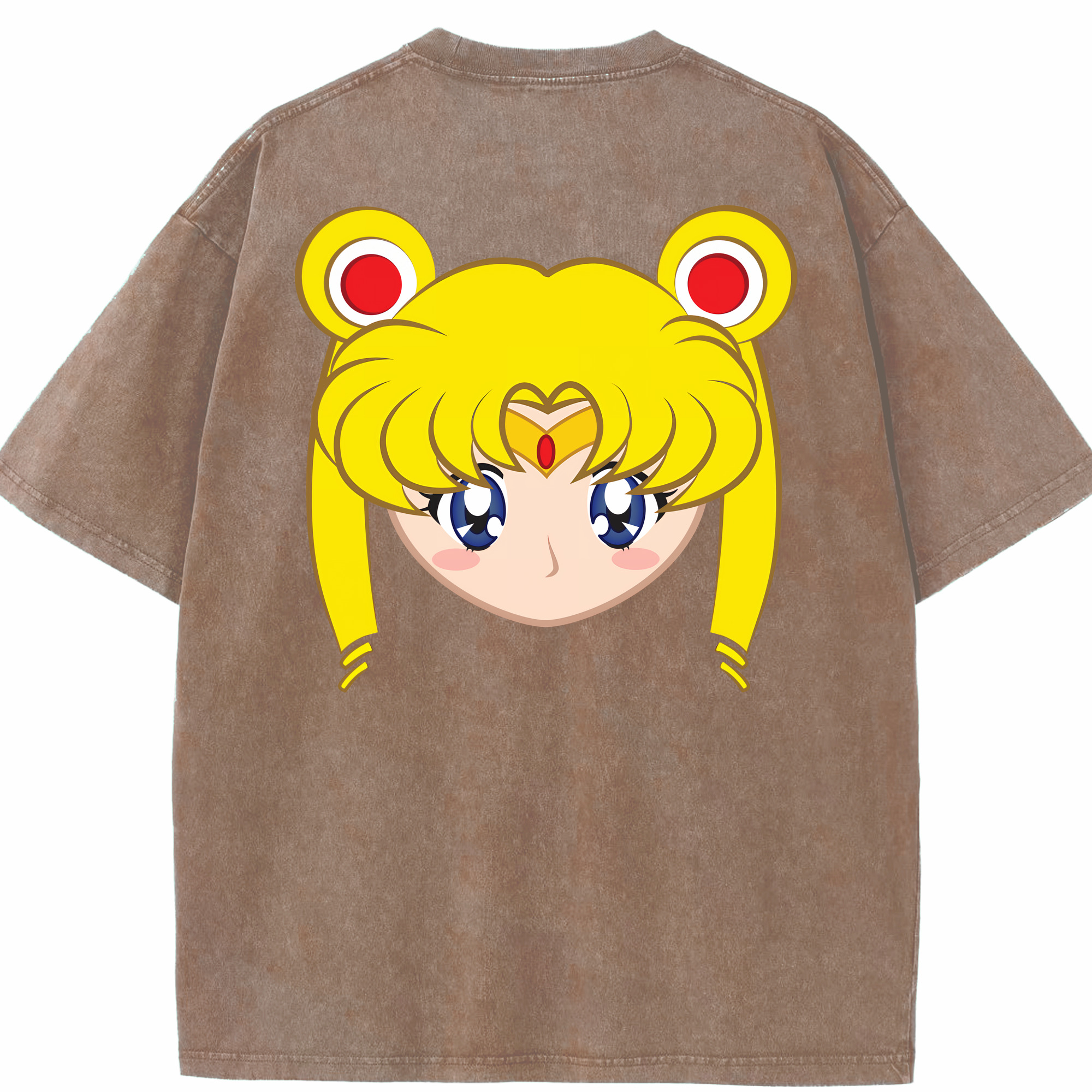（画像用） 美少女戦士セーラームーン 月野 うさぎ つきの うさぎ Sailor Moon Tsukino Usagi 綿100% ヴィンテージ風 半袖Tシャツ（背面プリント）