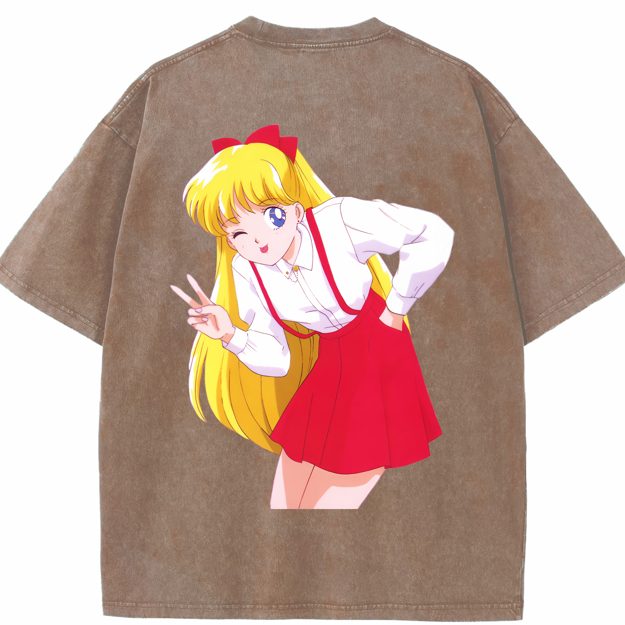 （画像用） 美少女戦士セーラームーン 愛野 美奈子 あいの みなこ Sailor Moon Aino Minako 綿100% ヴィンテージ風 半袖Tシャツ（背面プリント）