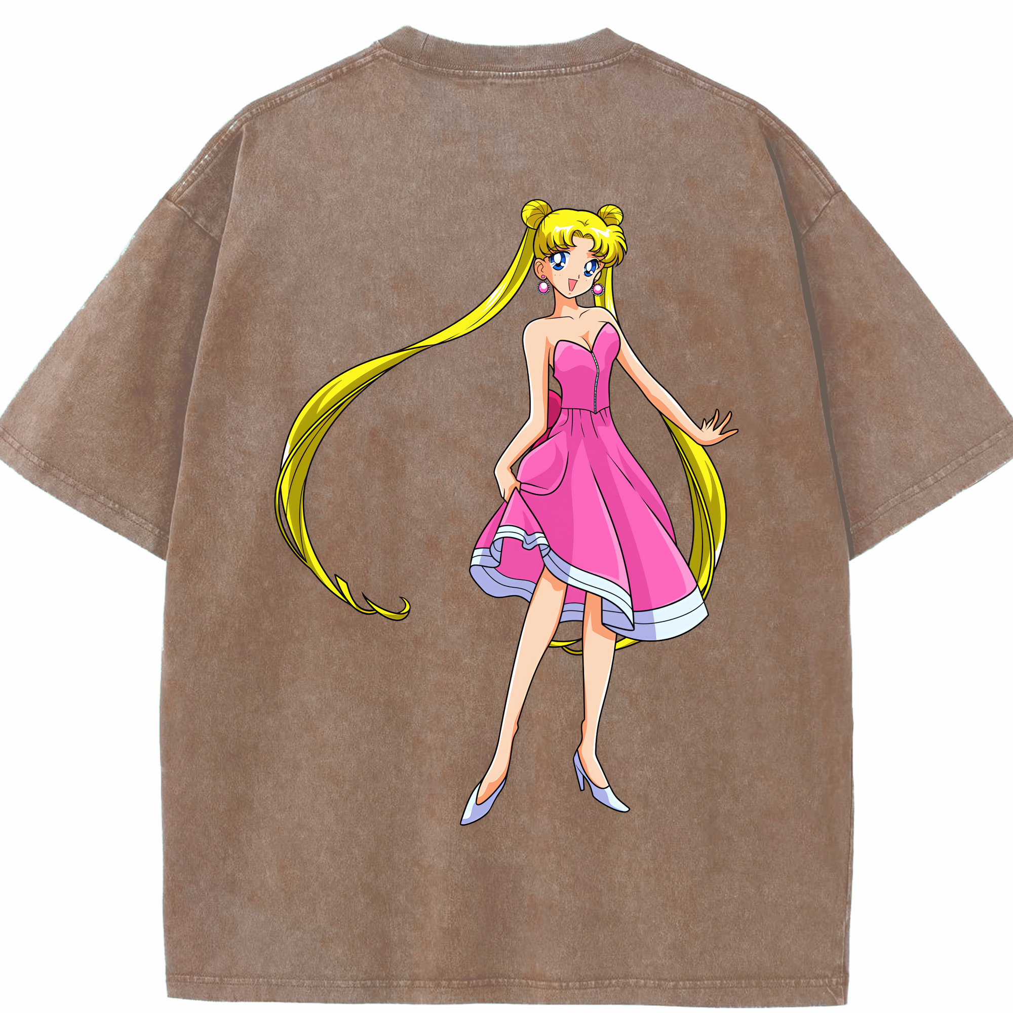 （画像用） 美少女戦士セーラームーン 愛野 美奈子 あいの みなこ Sailor Moon Aino Minako 綿100% ヴィンテージ風 半袖Tシャツ（背面プリント）