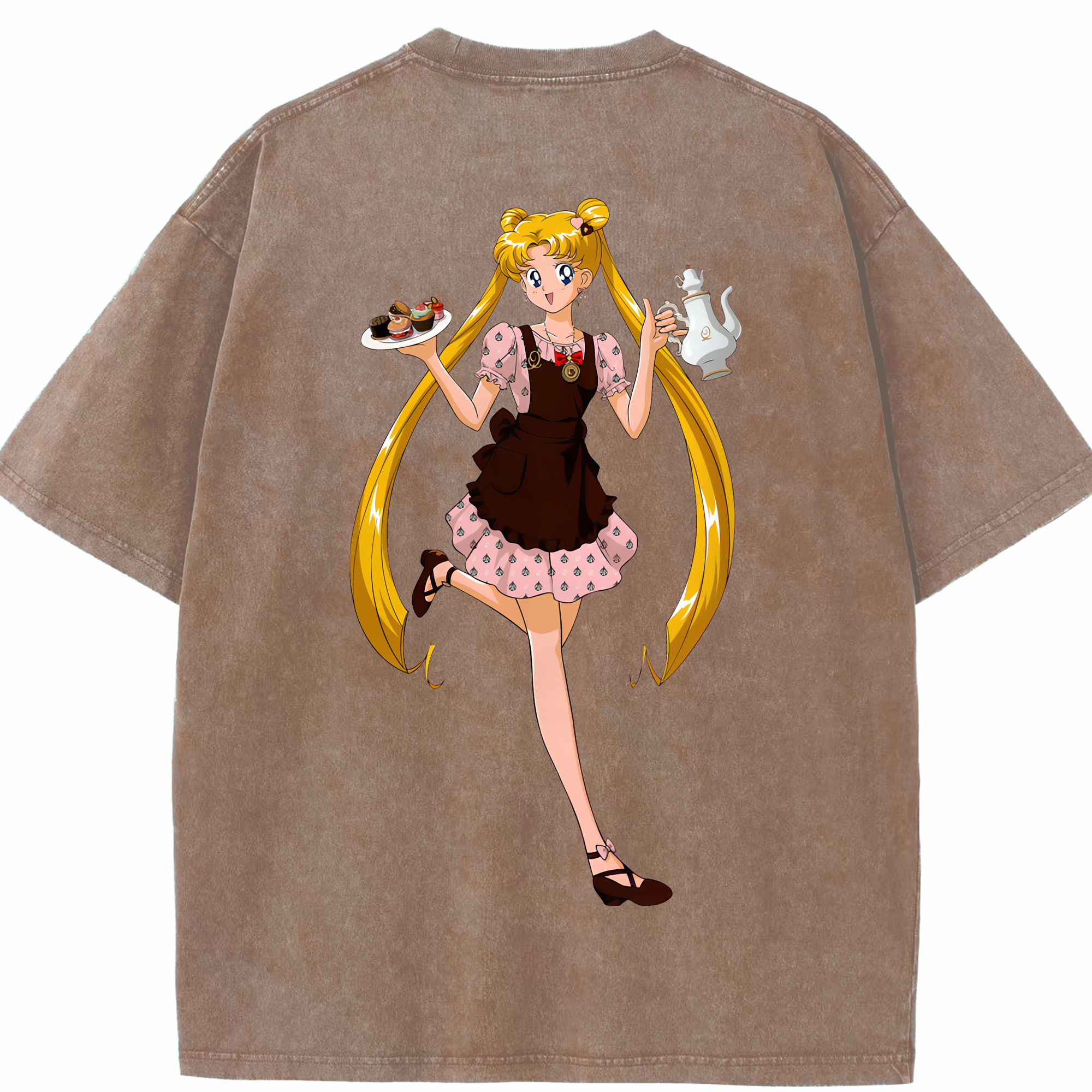 （画像用） 美少女戦士セーラームーン 愛野 美奈子 あいの みなこ Sailor Moon Aino Minako 綿100% ヴィンテージ風 半袖Tシャツ（背面プリント）