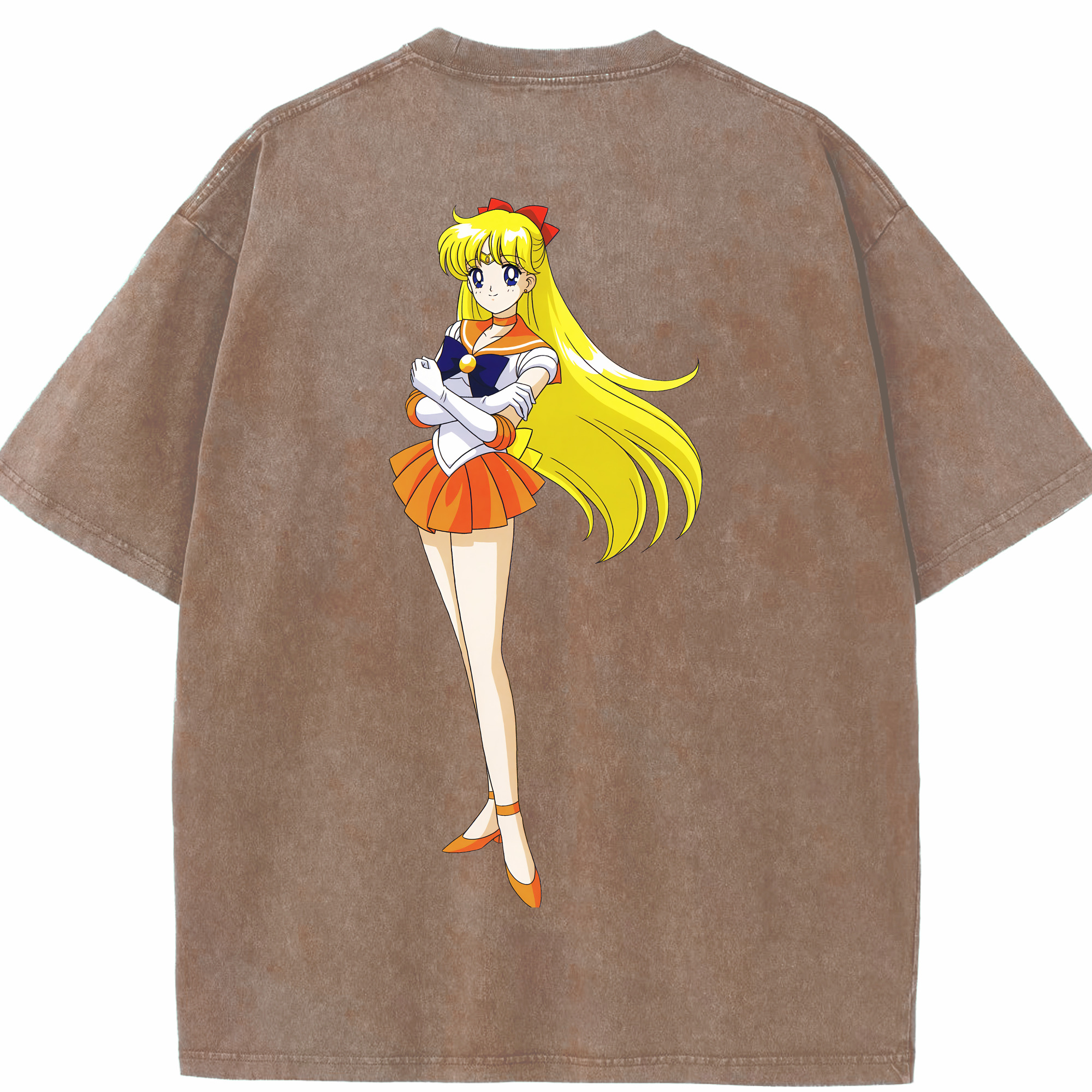 （画像用） 美少女戦士セーラームーン 愛野 美奈子 あいの みなこ Sailor Moon Aino Minako 綿100% ヴィンテージ風 半袖Tシャツ（背面プリント）