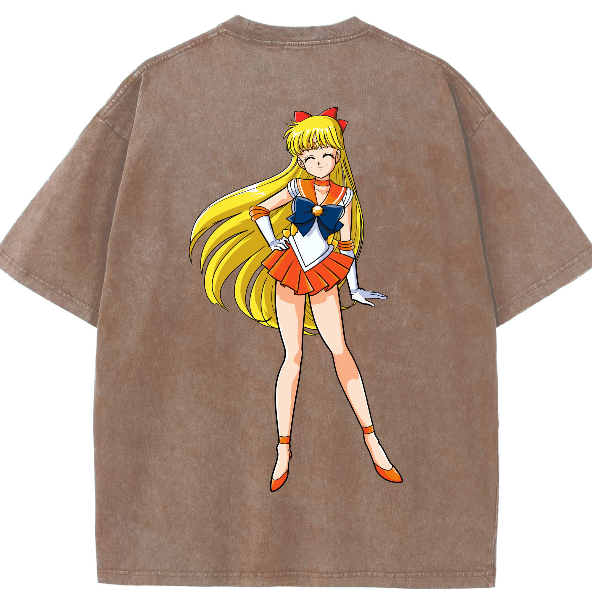 （画像用） 美少女戦士セーラームーン 愛野 美奈子 あいの みなこ Sailor Moon Aino Minako 綿100% ヴィンテージ風 半袖Tシャツ（背面プリント）