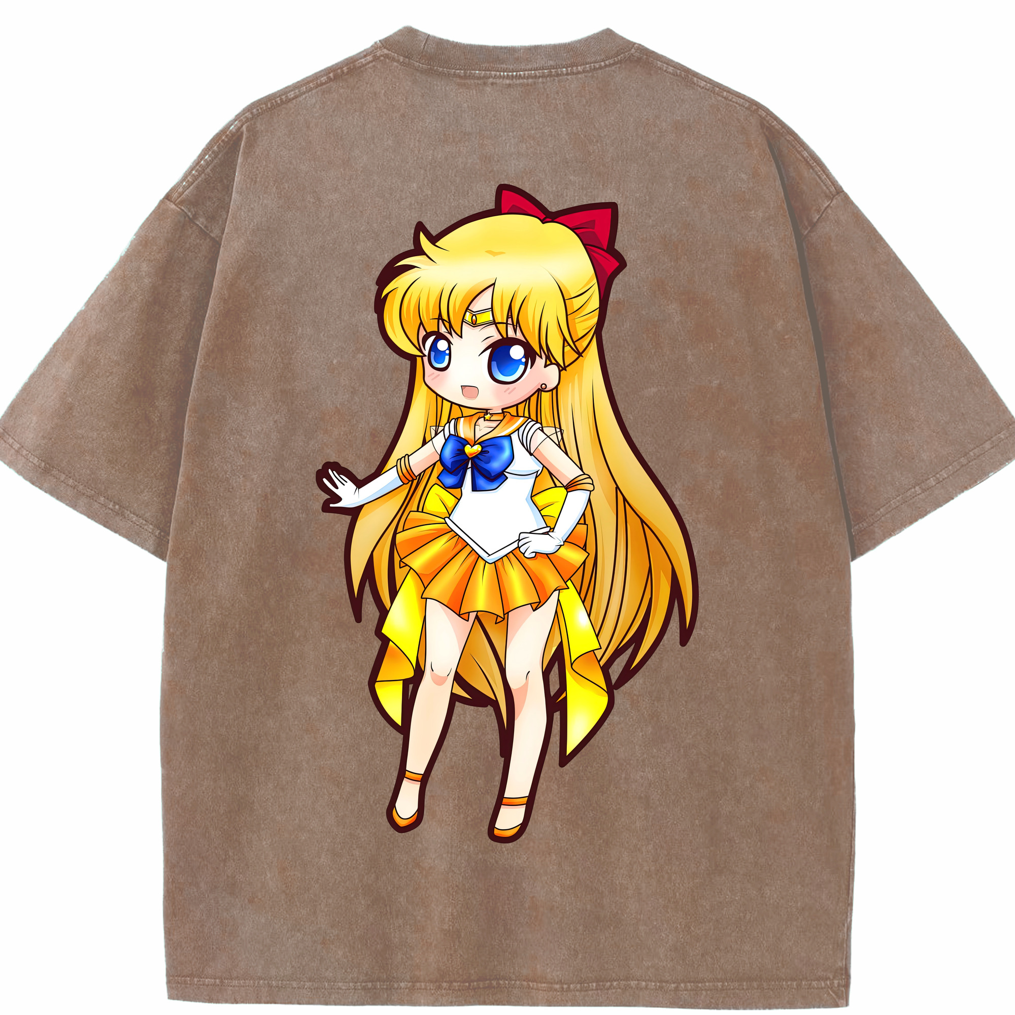 （画像用） 美少女戦士セーラームーン 愛野 美奈子 あいの みなこ Sailor Moon Aino Minako 綿100% ヴィンテージ風 半袖Tシャツ（背面プリント）