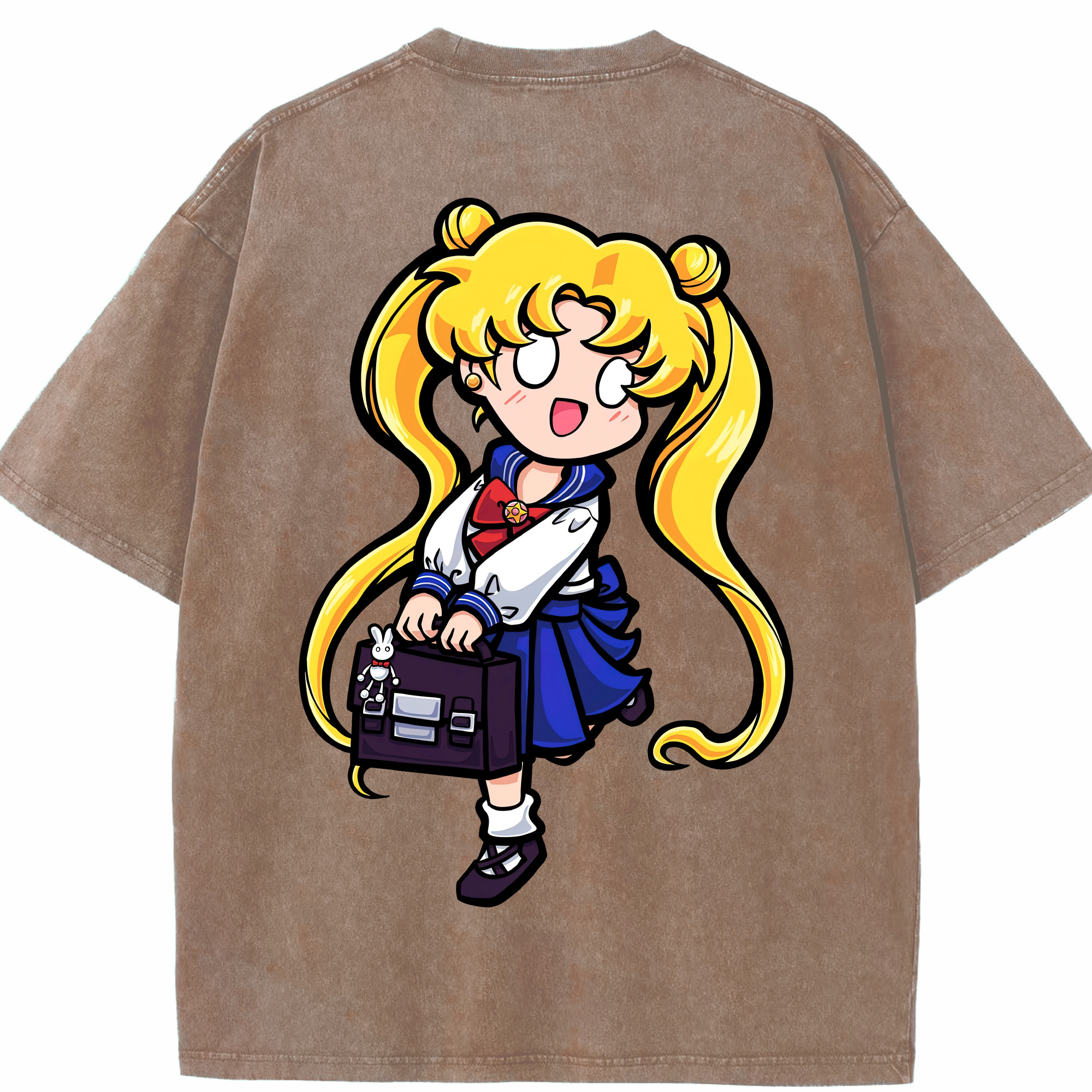 （画像用） 美少女戦士セーラームーン 愛野 美奈子 あいの みなこ Sailor Moon Aino Minako 綿100% ヴィンテージ風 半袖Tシャツ（背面プリント）