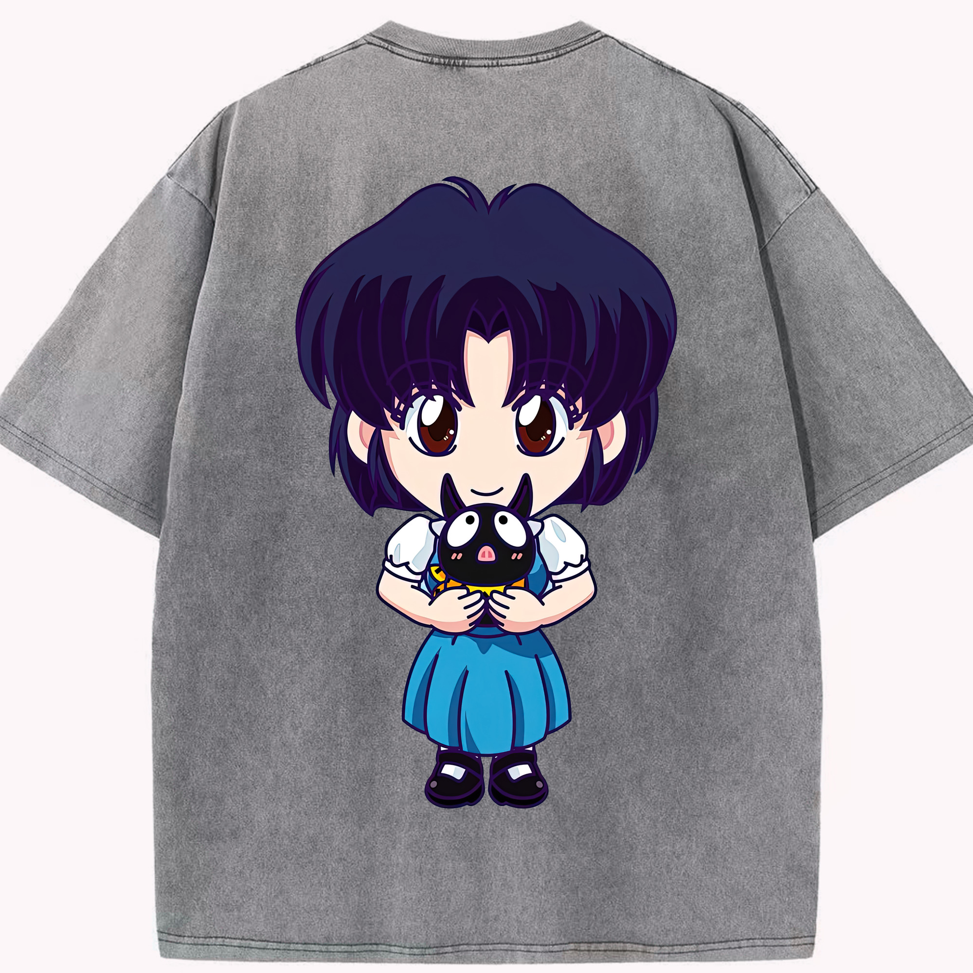 （画像用） 美少女戦士セーラームーン 水野 亜美 みずの あみ Sailor Moon Mizuno Ami 綿100% ヴィンテージ風 半袖Tシャツ（背面プリント）