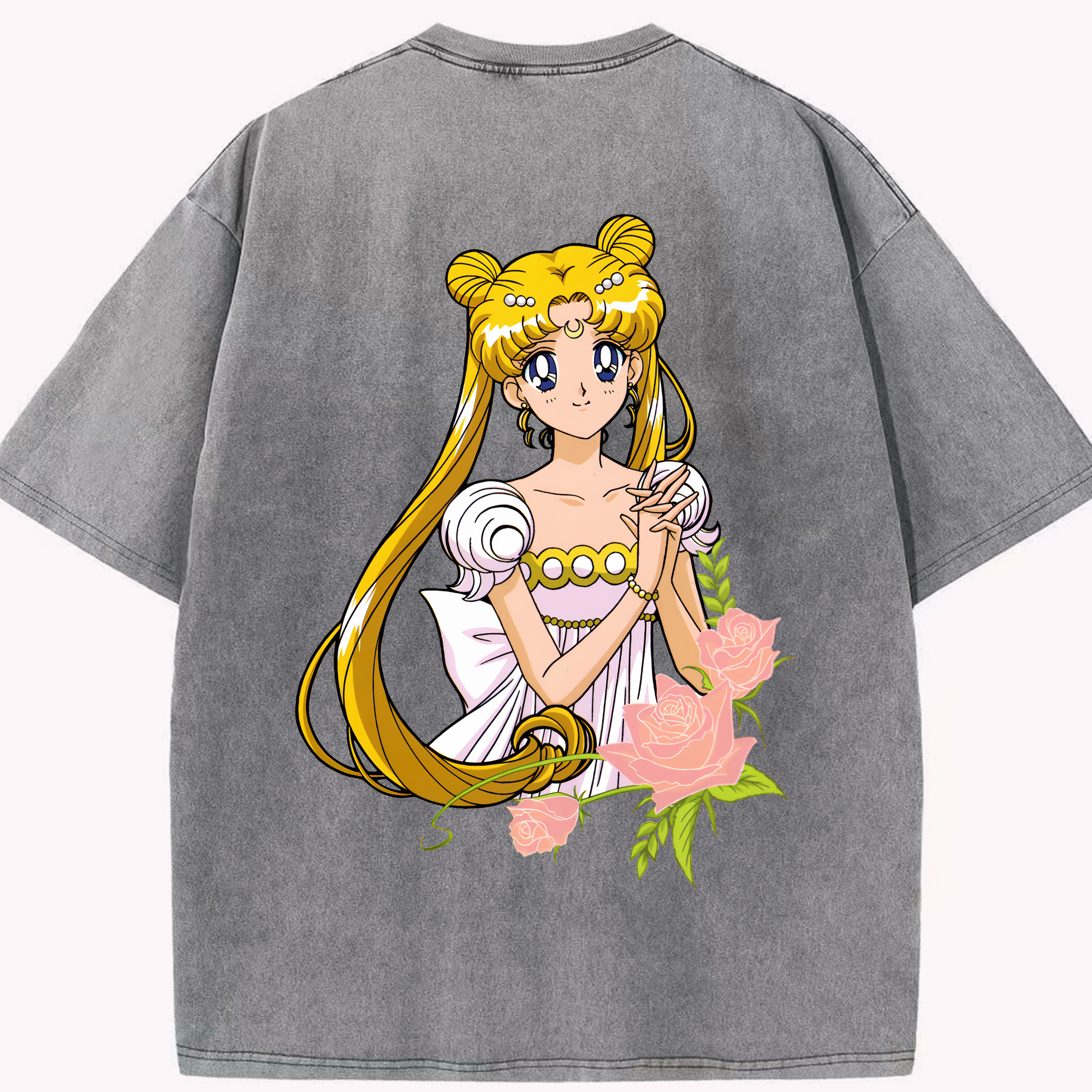 （画像用） 美少女戦士セーラームーン 愛野 美奈子 あいの みなこ Sailor Moon Aino Minako 綿100% ヴィンテージ風 半袖Tシャツ（背面プリント）