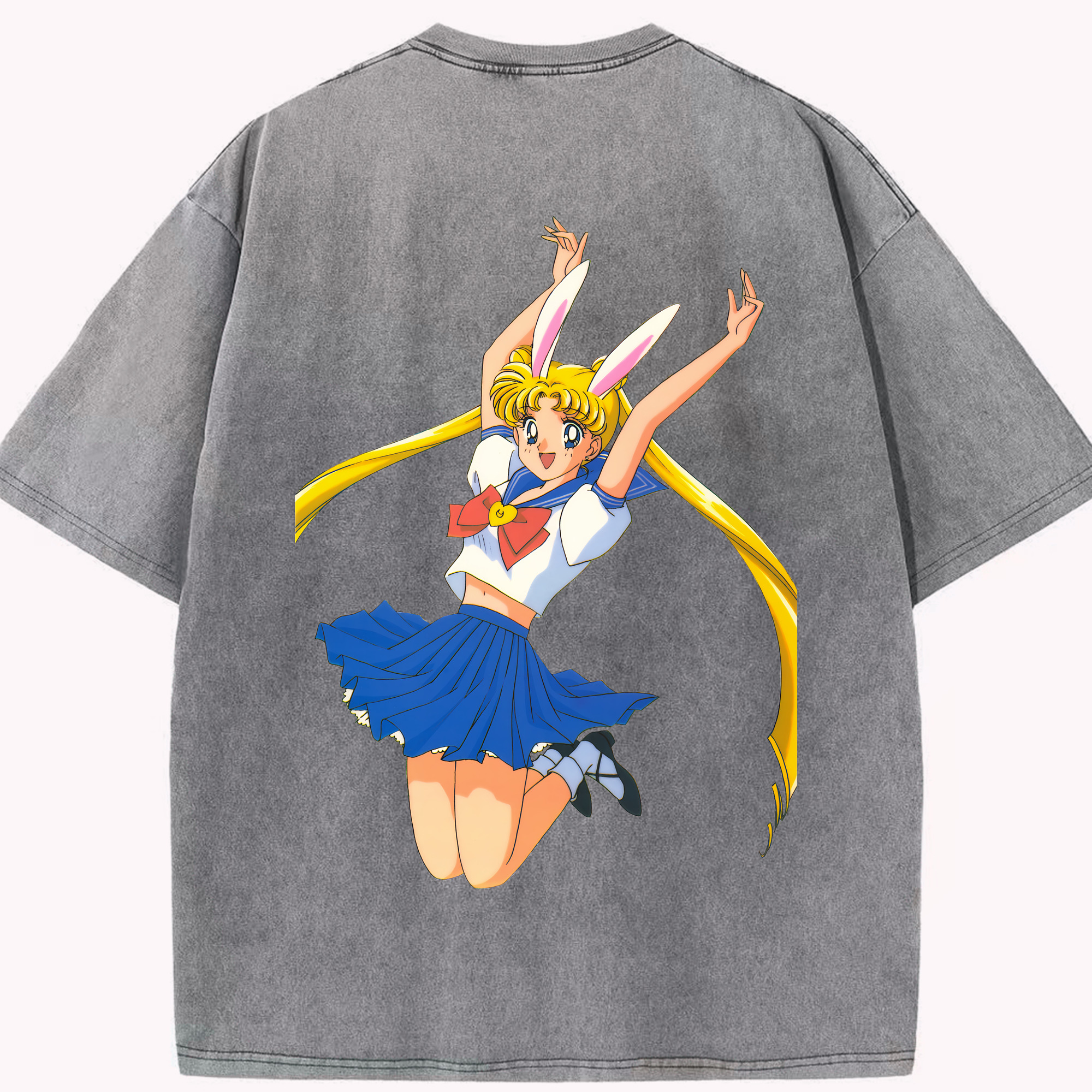 （画像用） 美少女戦士セーラームーン 愛野 美奈子 あいの みなこ Sailor Moon Aino Minako 綿100% ヴィンテージ風 半袖Tシャツ（背面プリント）