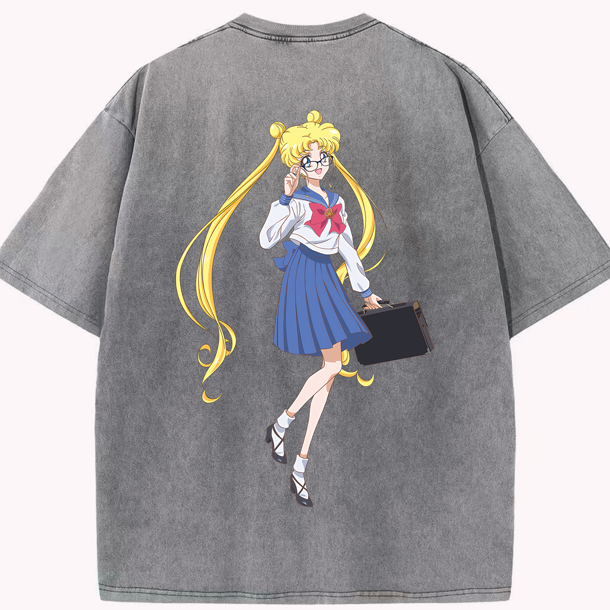 （画像用） 美少女戦士セーラームーン 愛野 美奈子 あいの みなこ Sailor Moon Aino Minako 綿100% ヴィンテージ風 半袖Tシャツ（背面プリント）
