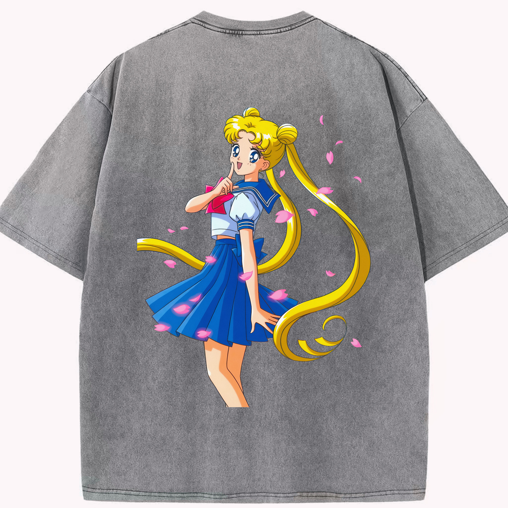 （画像用） 美少女戦士セーラームーン 愛野 美奈子 あいの みなこ Sailor Moon Aino Minako 綿100% ヴィンテージ風 半袖Tシャツ（背面プリント）