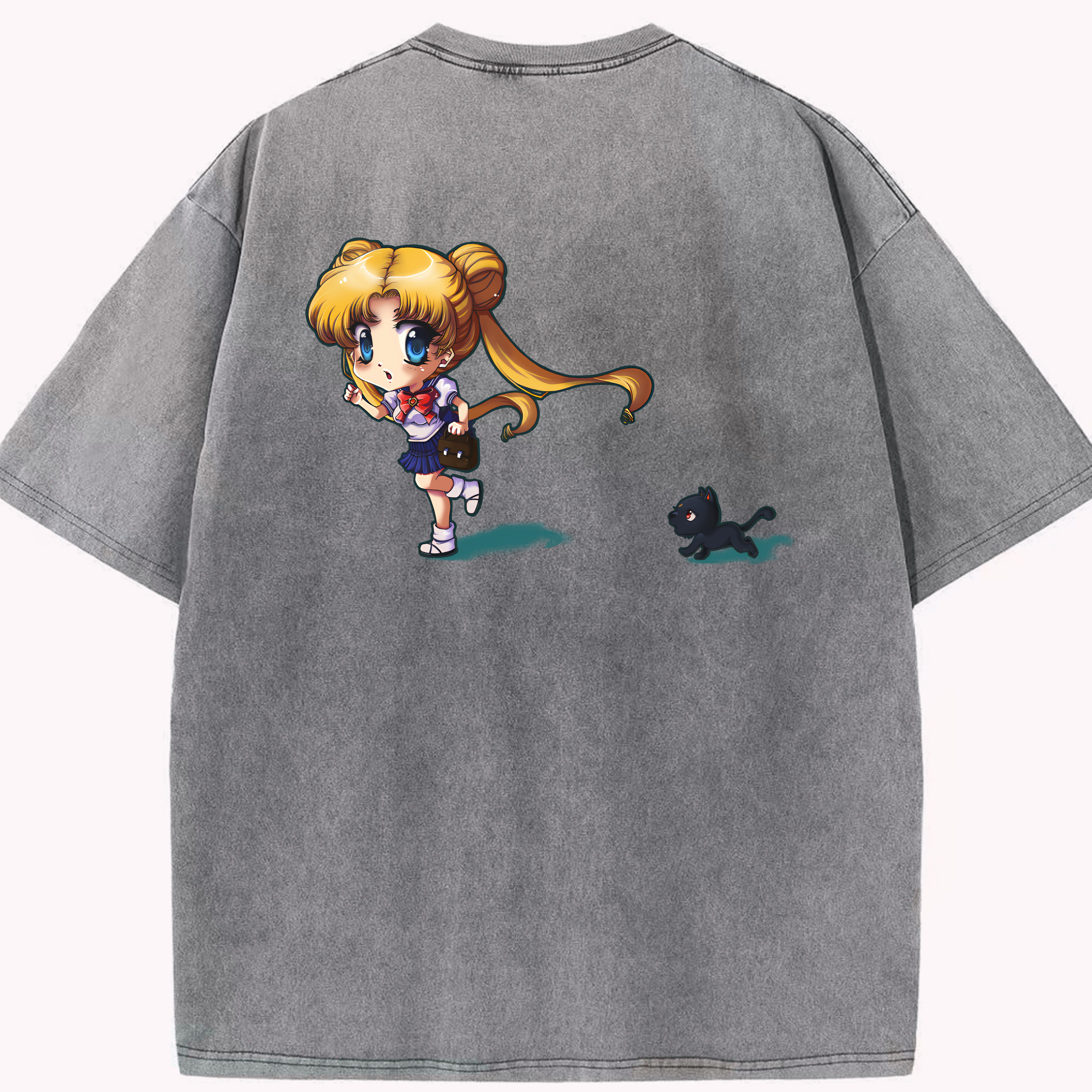 （画像用） 美少女戦士セーラームーン 愛野 美奈子 あいの みなこ Sailor Moon Aino Minako 綿100% ヴィンテージ風 半袖Tシャツ（背面プリント）