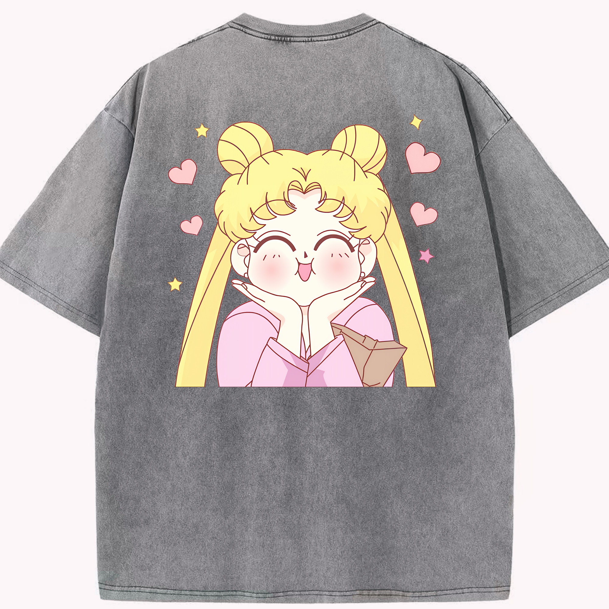 （画像用） 美少女戦士セーラームーン 愛野 美奈子 あいの みなこ Sailor Moon Aino Minako 綿100% ヴィンテージ風 半袖Tシャツ（背面プリント）