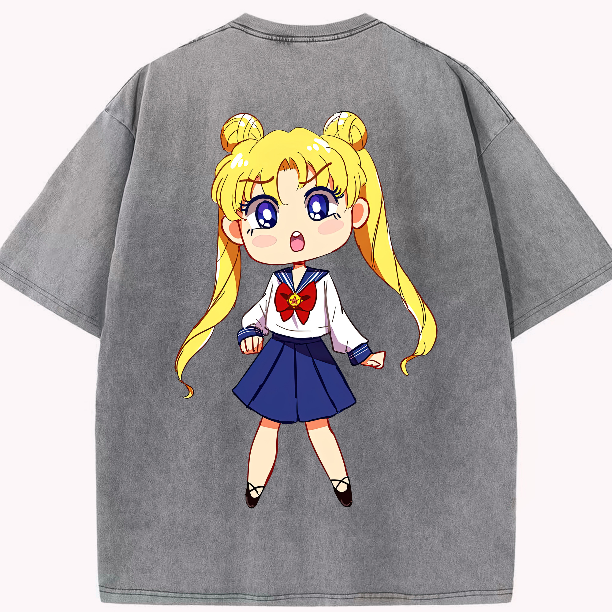 （画像用） 美少女戦士セーラームーン 愛野 美奈子 あいの みなこ Sailor Moon Aino Minako 綿100% ヴィンテージ風 半袖Tシャツ（背面プリント）