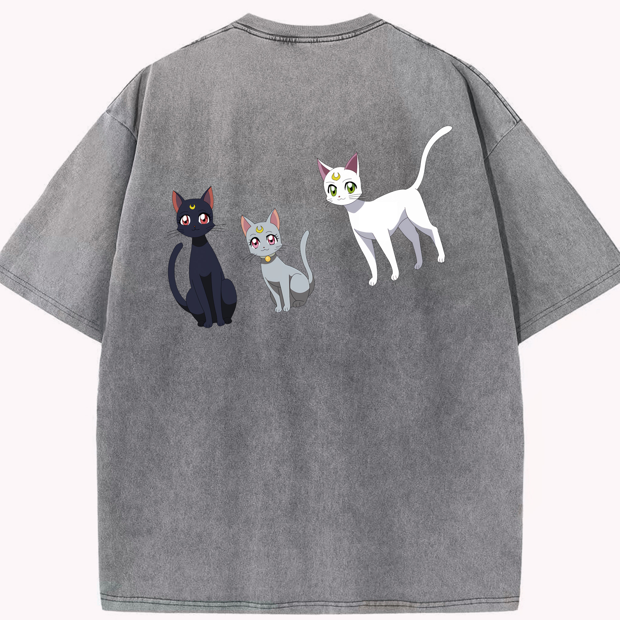 （画像用） 美少女戦士セーラームーン Sailor Moon 綿100% ヴィンテージ風 半袖Tシャツ（背面プリント）