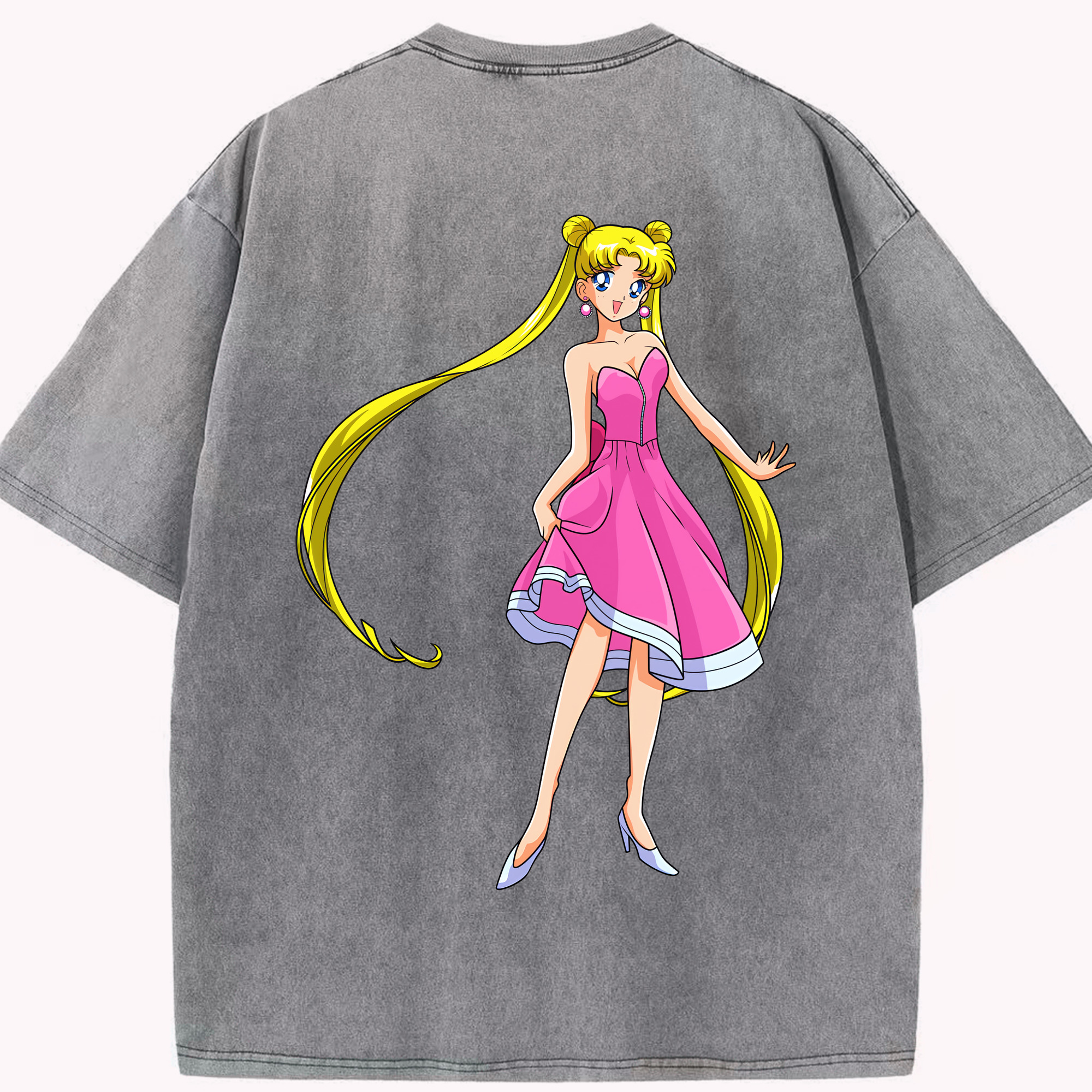 （画像用） 美少女戦士セーラームーン 愛野 美奈子 あいの みなこ Sailor Moon Aino Minako 綿100% ヴィンテージ風 半袖Tシャツ（背面プリント）