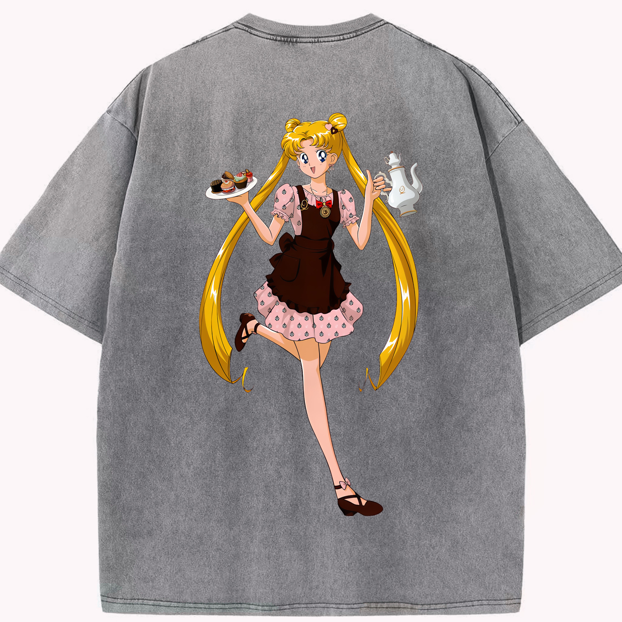 （画像用） 美少女戦士セーラームーン 愛野 美奈子 あいの みなこ Sailor Moon Aino Minako 綿100% ヴィンテージ風 半袖Tシャツ（背面プリント）