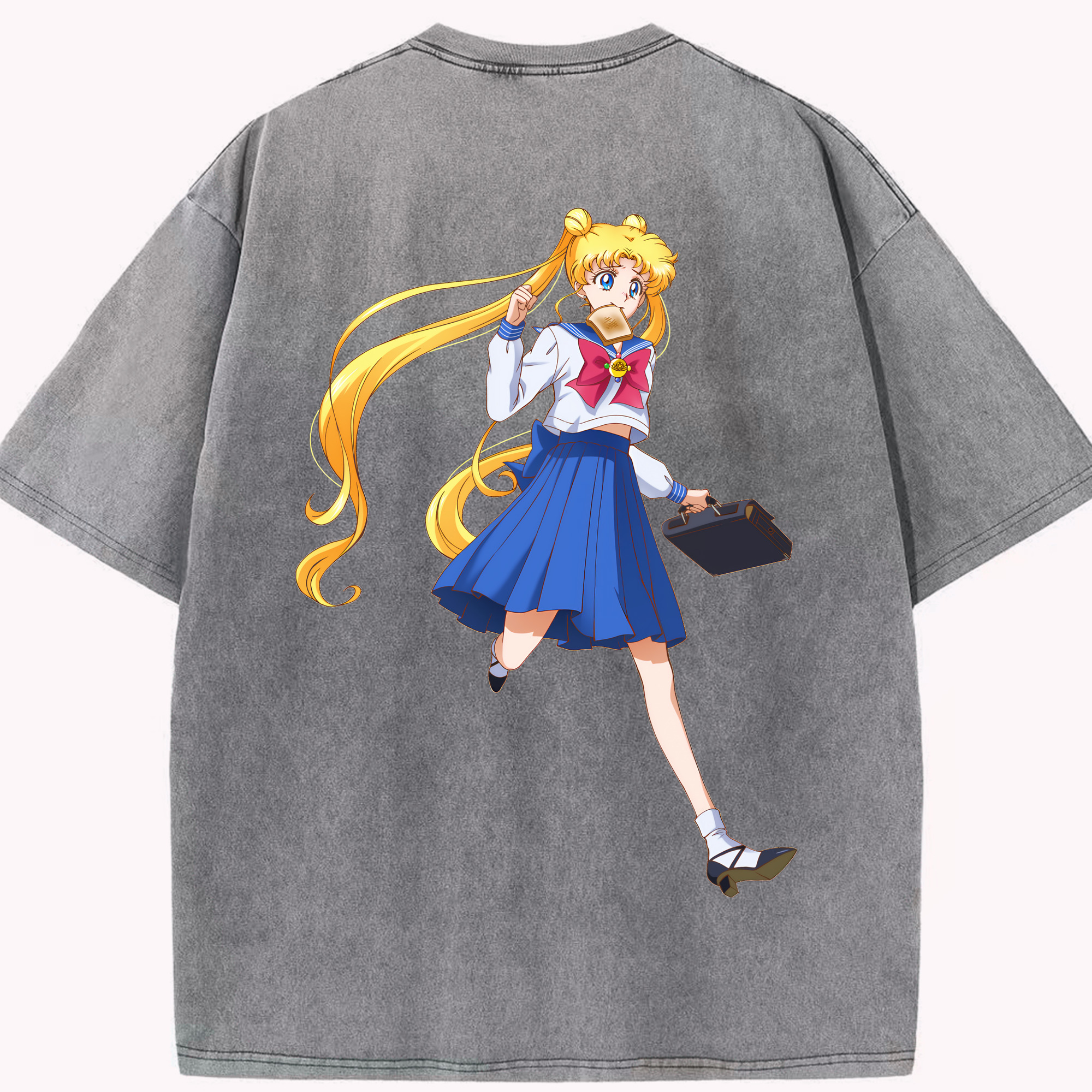 （画像用） 美少女戦士セーラームーン 愛野 美奈子 あいの みなこ Sailor Moon Aino Minako 綿100% ヴィンテージ風 半袖Tシャツ（背面プリント）