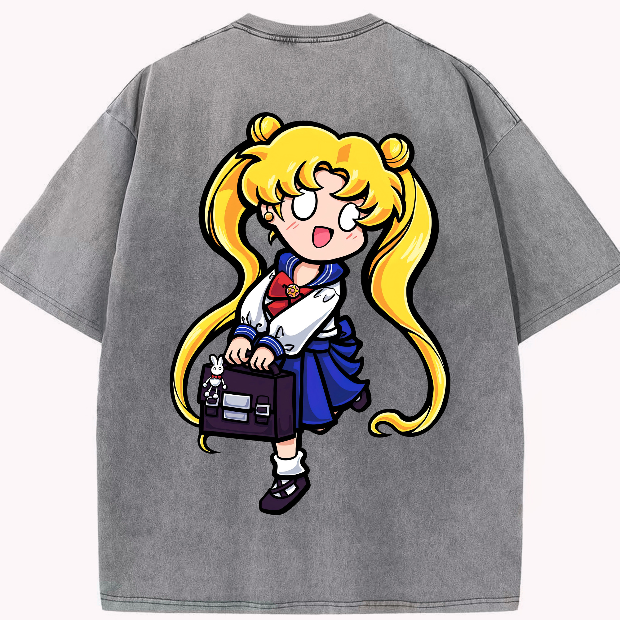 （画像用） 美少女戦士セーラームーン 愛野 美奈子 あいの みなこ Sailor Moon Aino Minako 綿100% ヴィンテージ風 半袖Tシャツ（背面プリント）