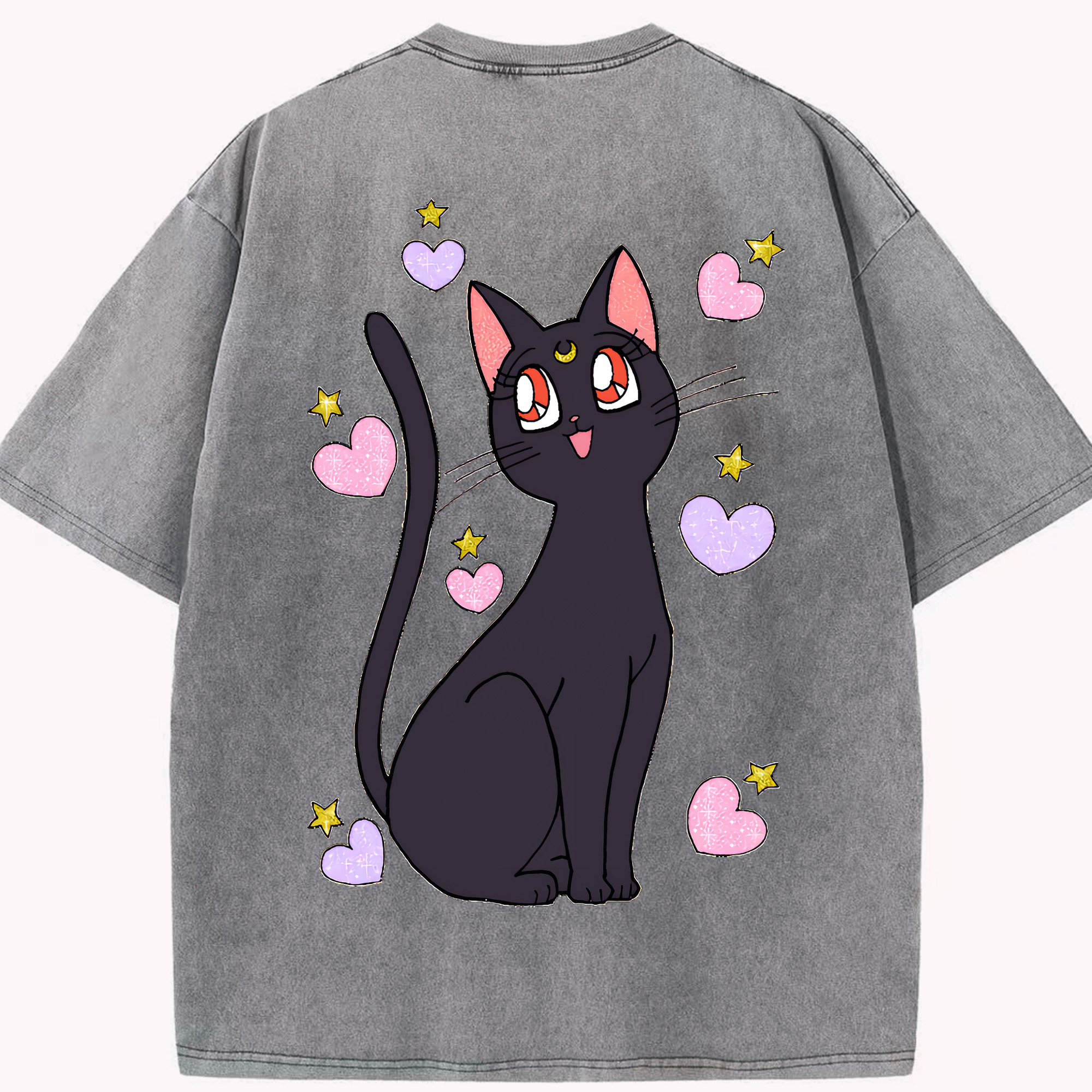 （画像用） 美少女戦士セーラームーン Sailor Moon 綿100% ヴィンテージ風 半袖Tシャツ（背面プリント）