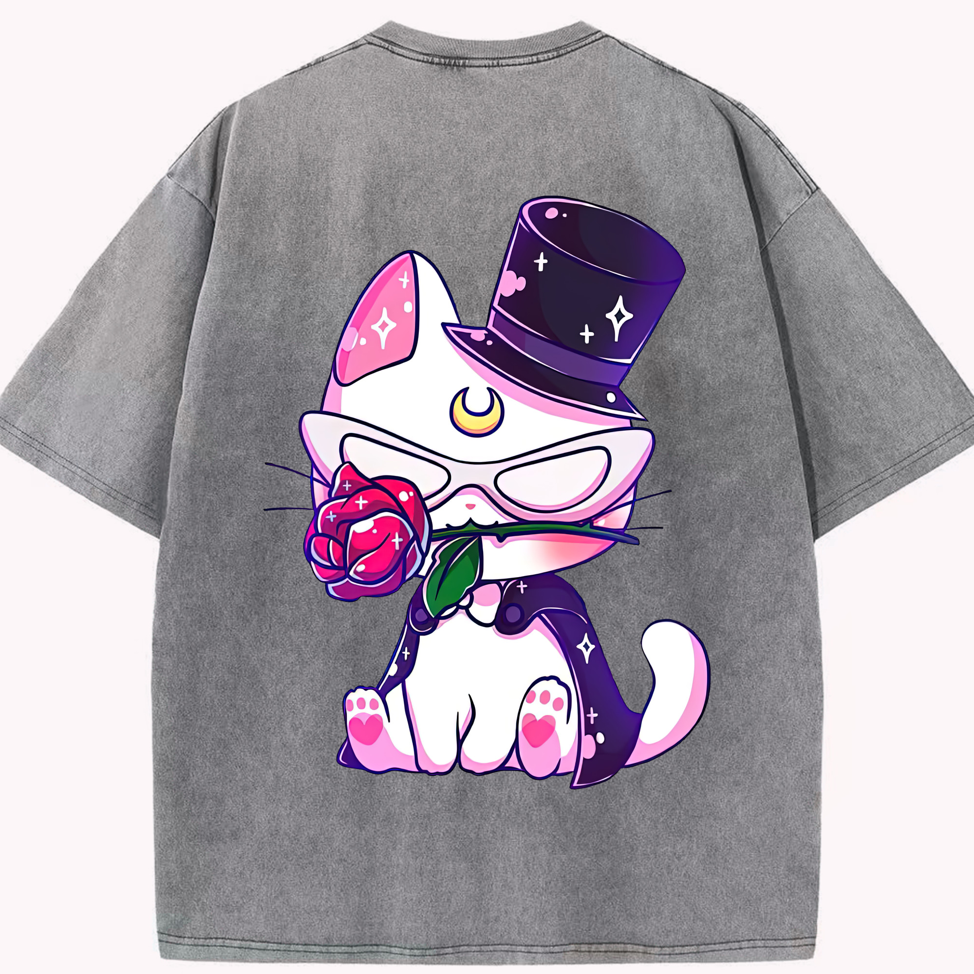 （画像用） 美少女戦士セーラームーン Sailor Moon 綿100% ヴィンテージ風 半袖Tシャツ（背面プリント）