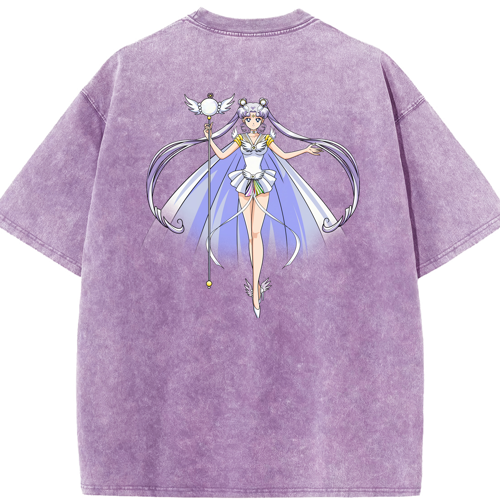 （画像用） 美少女戦士セーラームーン 月野 うさぎ つきの うさぎ Sailor Moon Tsukino Usagi 綿100% ヴィンテージ風 半袖Tシャツ（背面プリント）