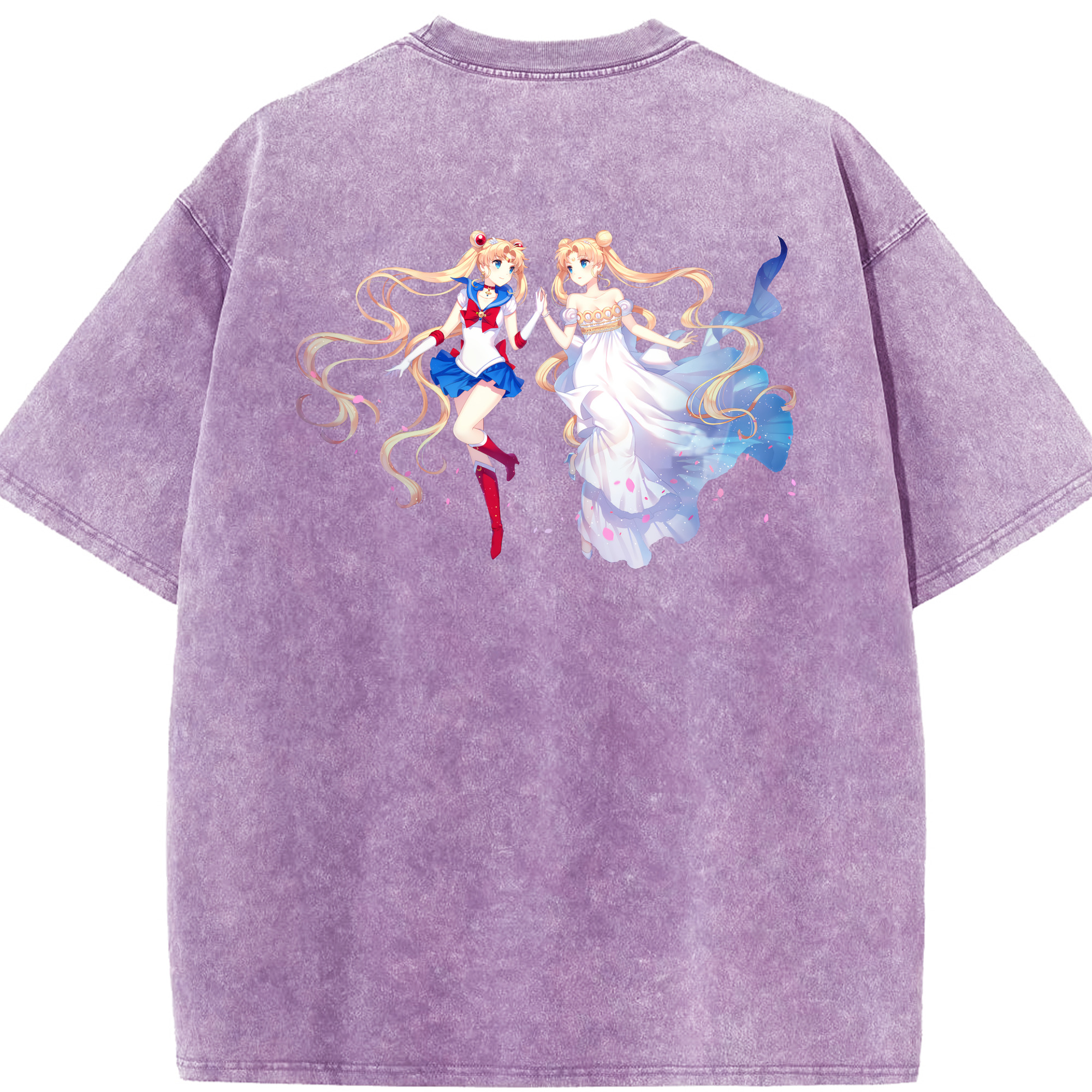 （画像用） 美少女戦士セーラームーン 月野 うさぎ つきの うさぎ Sailor Moon Tsukino Usagi 綿100% ヴィンテージ風 半袖Tシャツ（背面プリント）