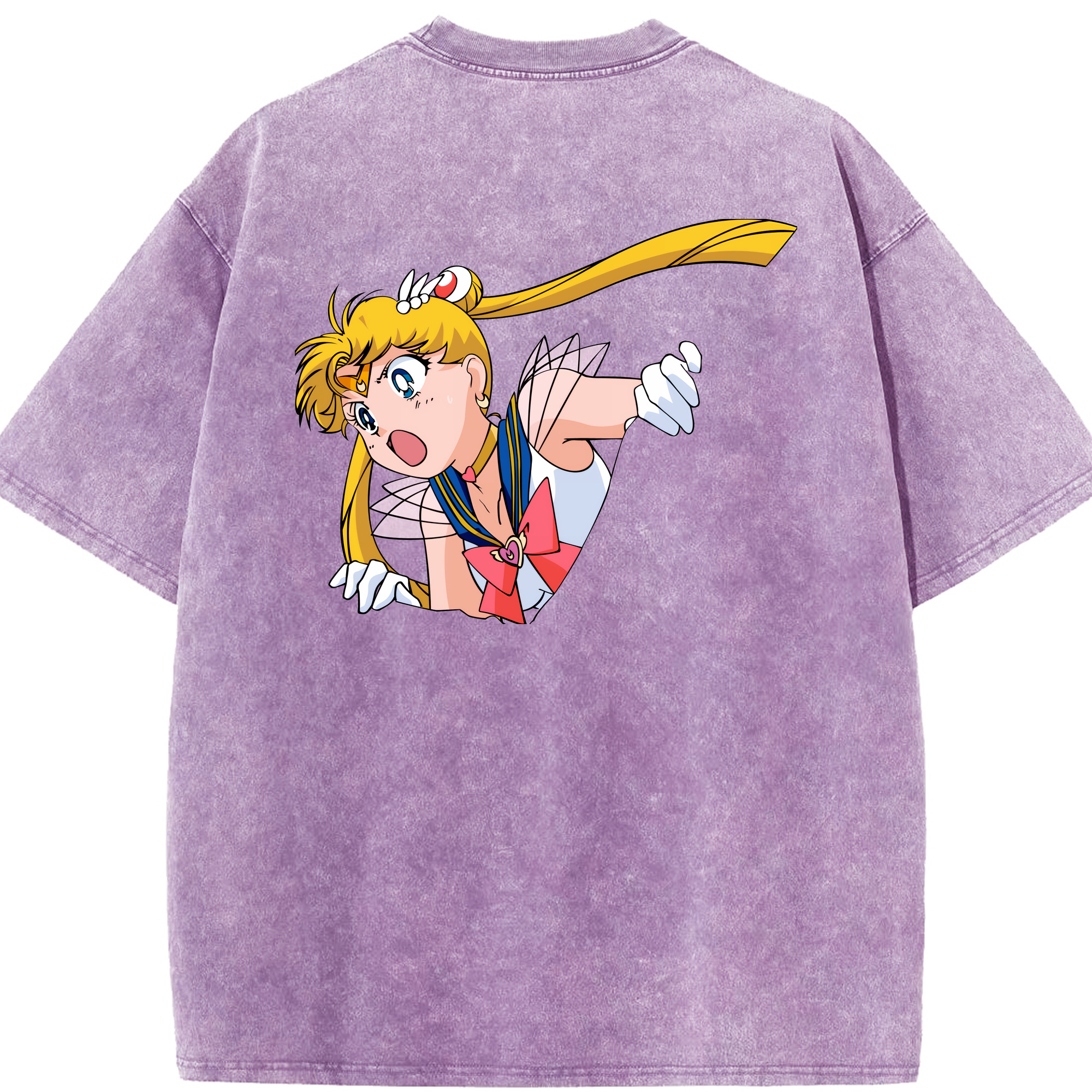 （画像用） 美少女戦士セーラームーン 月野 うさぎ つきの うさぎ Sailor Moon Tsukino Usagi 綿100% ヴィンテージ風 半袖Tシャツ（背面プリント）
