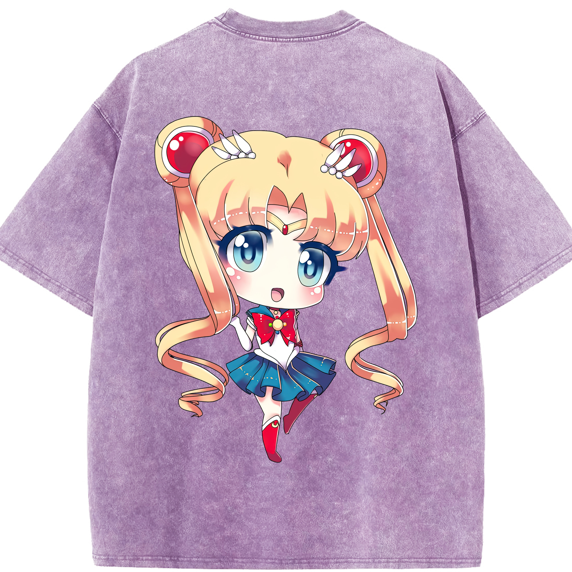 （画像用） 美少女戦士セーラームーン 月野 うさぎ つきの うさぎ Sailor Moon Tsukino Usagi 綿100% ヴィンテージ風 半袖Tシャツ（背面プリント）