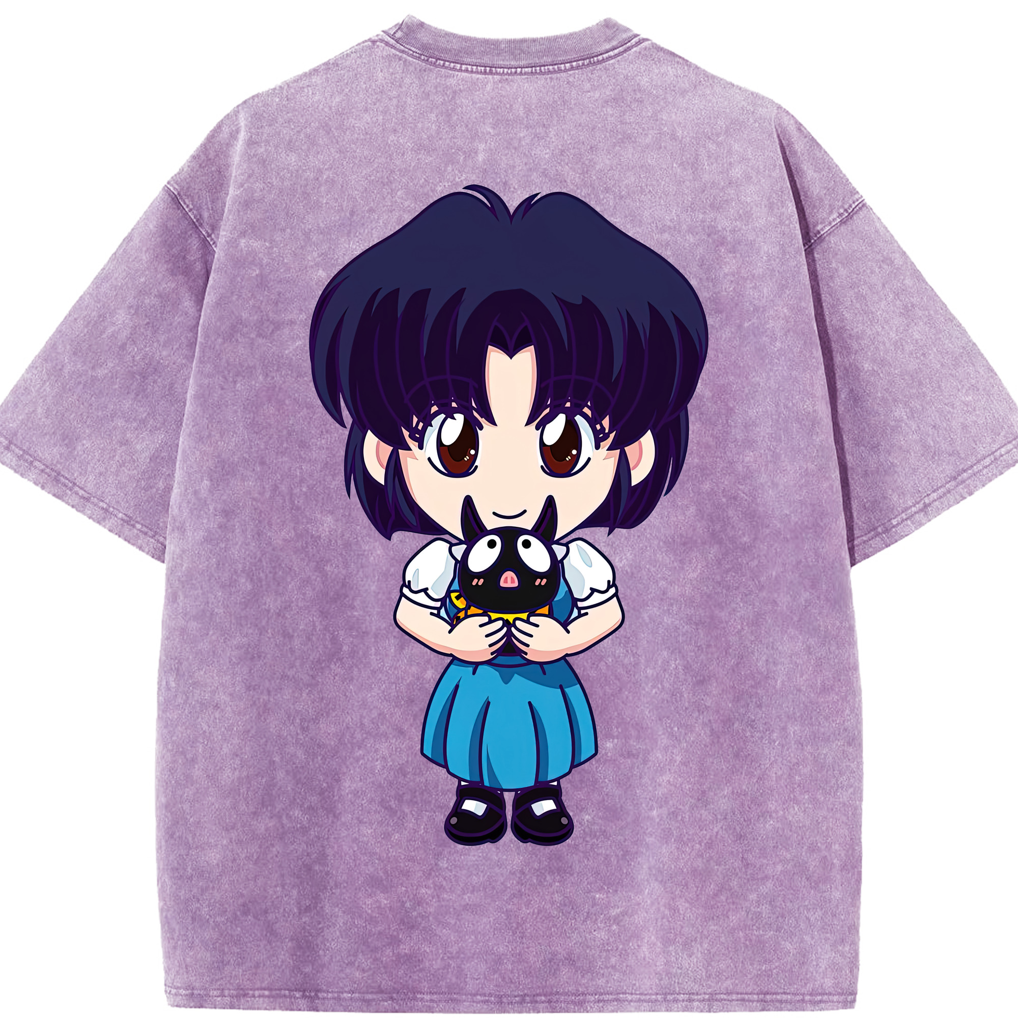 （画像用） 美少女戦士セーラームーン 水野 亜美 みずの あみ Sailor Moon Mizuno Ami 綿100% ヴィンテージ風 半袖Tシャツ（背面プリント）