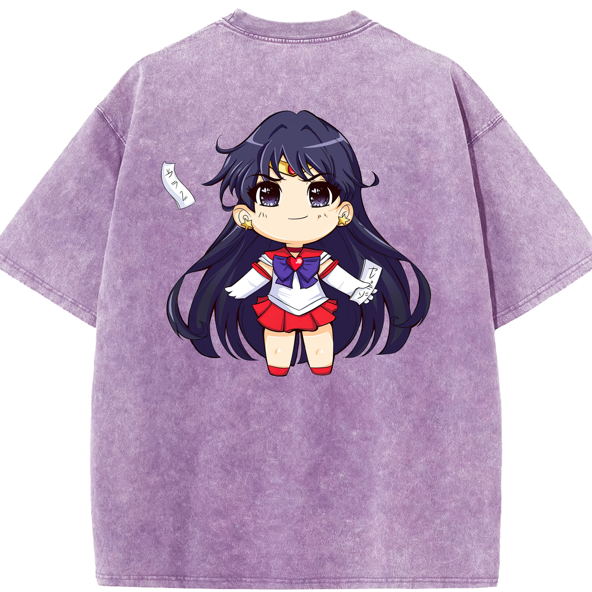 （画像用） 美少女戦士セーラームーン 火野レイ ひの レイ Sailor Moon Hino Rei （セーラーマーズ,Sailor Mars） 綿100% ヴィンテージ風 半袖Tシャツ（背面プリント）