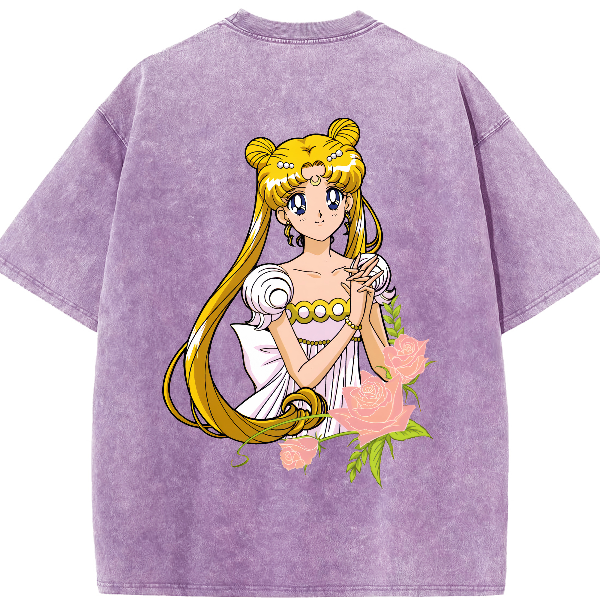 （画像用） 美少女戦士セーラームーン 愛野 美奈子 あいの みなこ Sailor Moon Aino Minako 綿100% ヴィンテージ風 半袖Tシャツ（背面プリント）