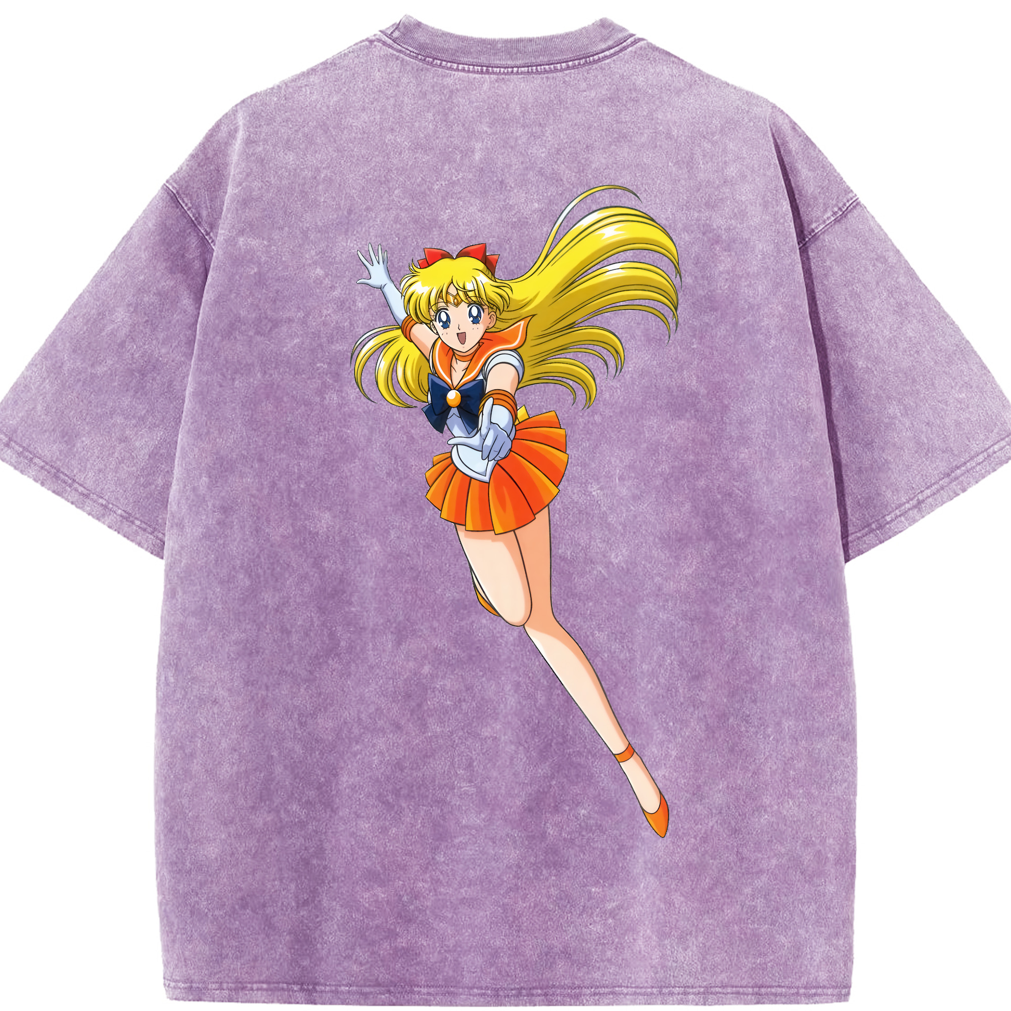 （画像用） 美少女戦士セーラームーン 愛野 美奈子 あいの みなこ Sailor Moon Aino Minako 綿100% ヴィンテージ風 半袖Tシャツ（背面プリント）