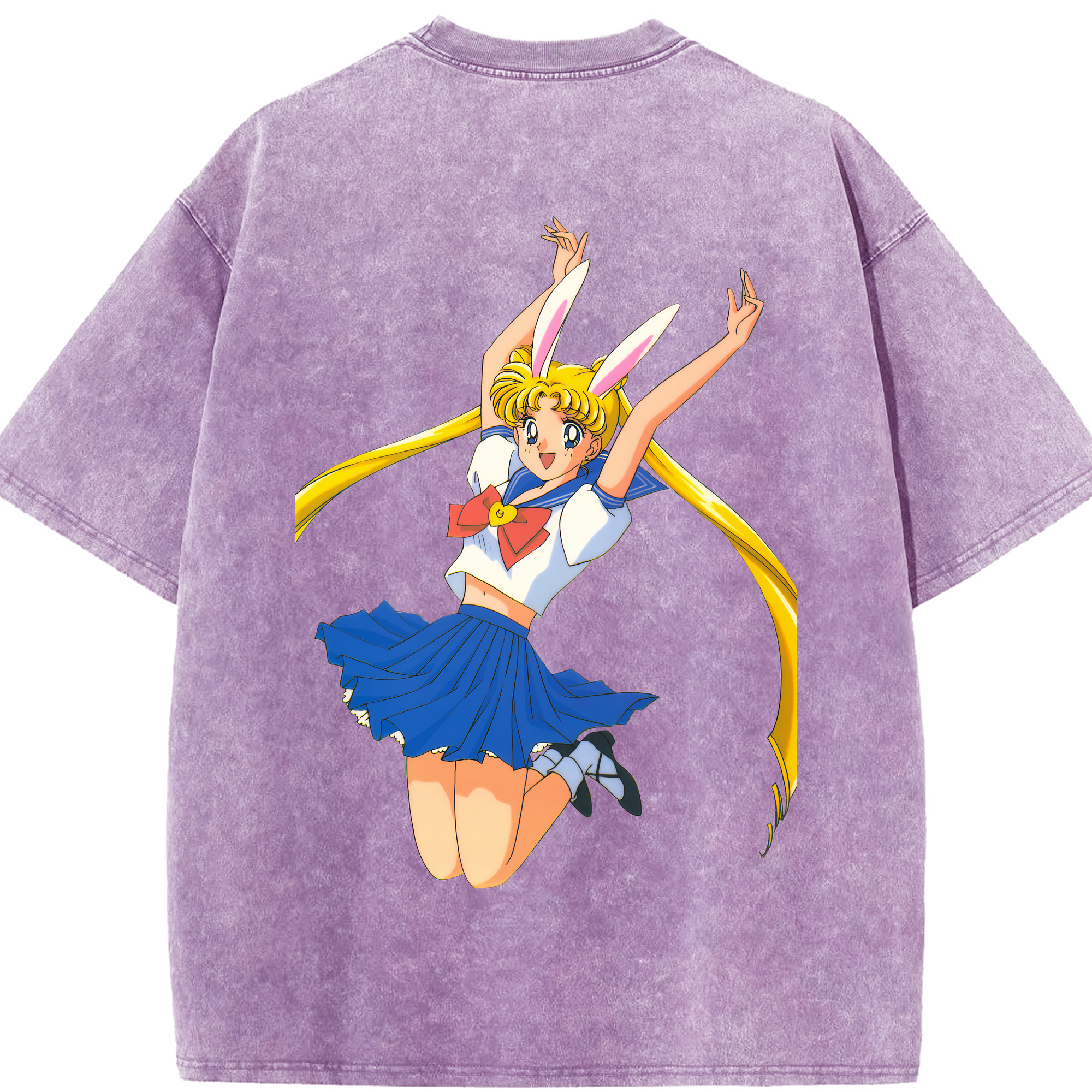 （画像用） 美少女戦士セーラームーン 愛野 美奈子 あいの みなこ Sailor Moon Aino Minako 綿100% ヴィンテージ風 半袖Tシャツ（背面プリント）