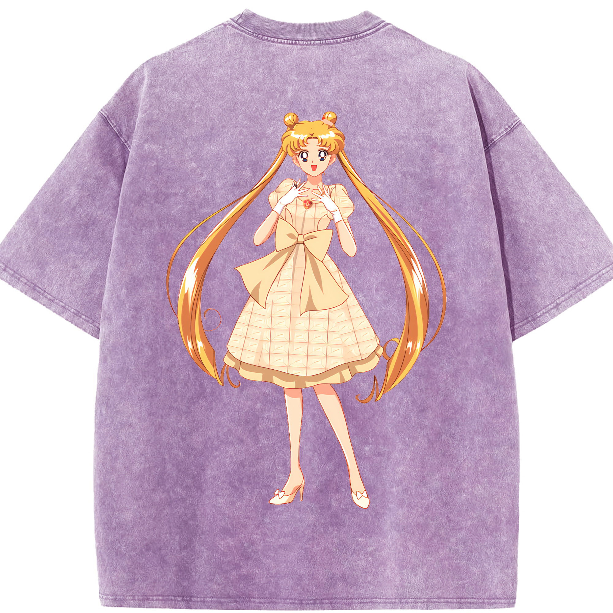 （画像用） 美少女戦士セーラームーン 愛野 美奈子 あいの みなこ Sailor Moon Aino Minako 綿100% ヴィンテージ風 半袖Tシャツ（背面プリント）