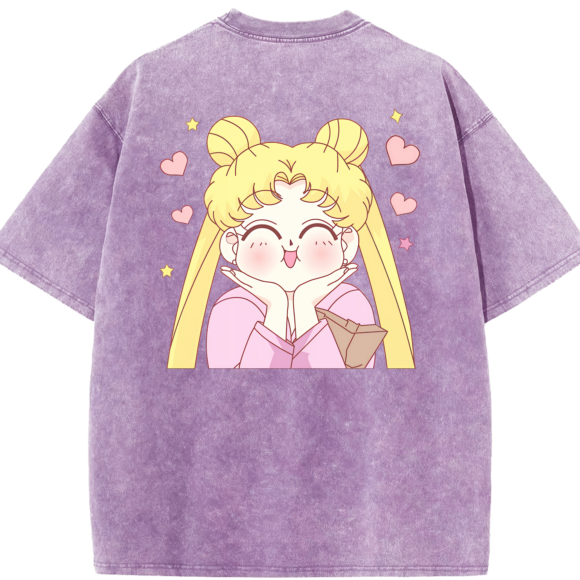 （画像用） 美少女戦士セーラームーン 愛野 美奈子 あいの みなこ Sailor Moon Aino Minako 綿100% ヴィンテージ風 半袖Tシャツ（背面プリント）