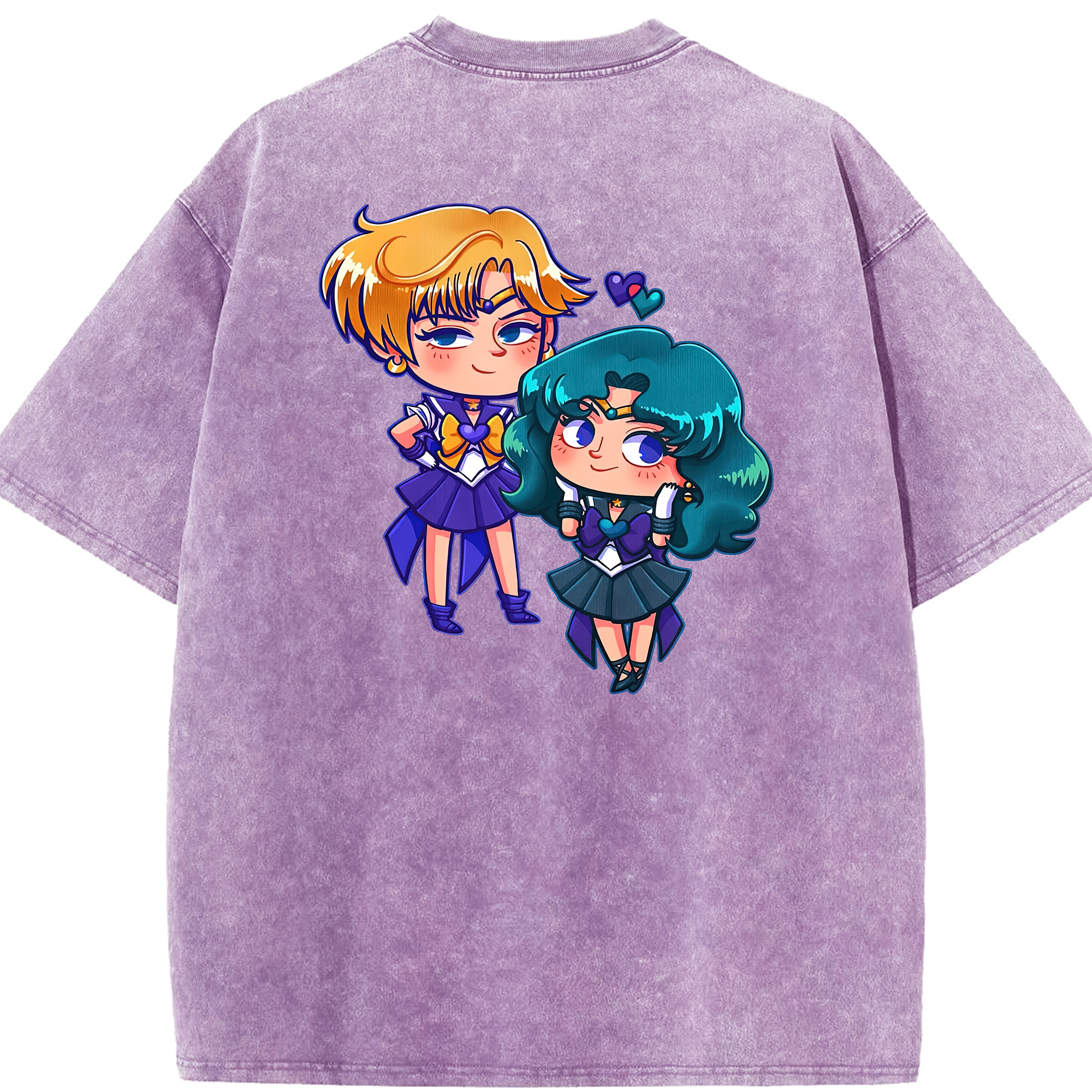 （画像用） 美少女戦士セーラームーン 天王はるか Sailor Moon Tenoh Haruka 綿100% ヴィンテージ風 半袖Tシャツ（背面プリント）