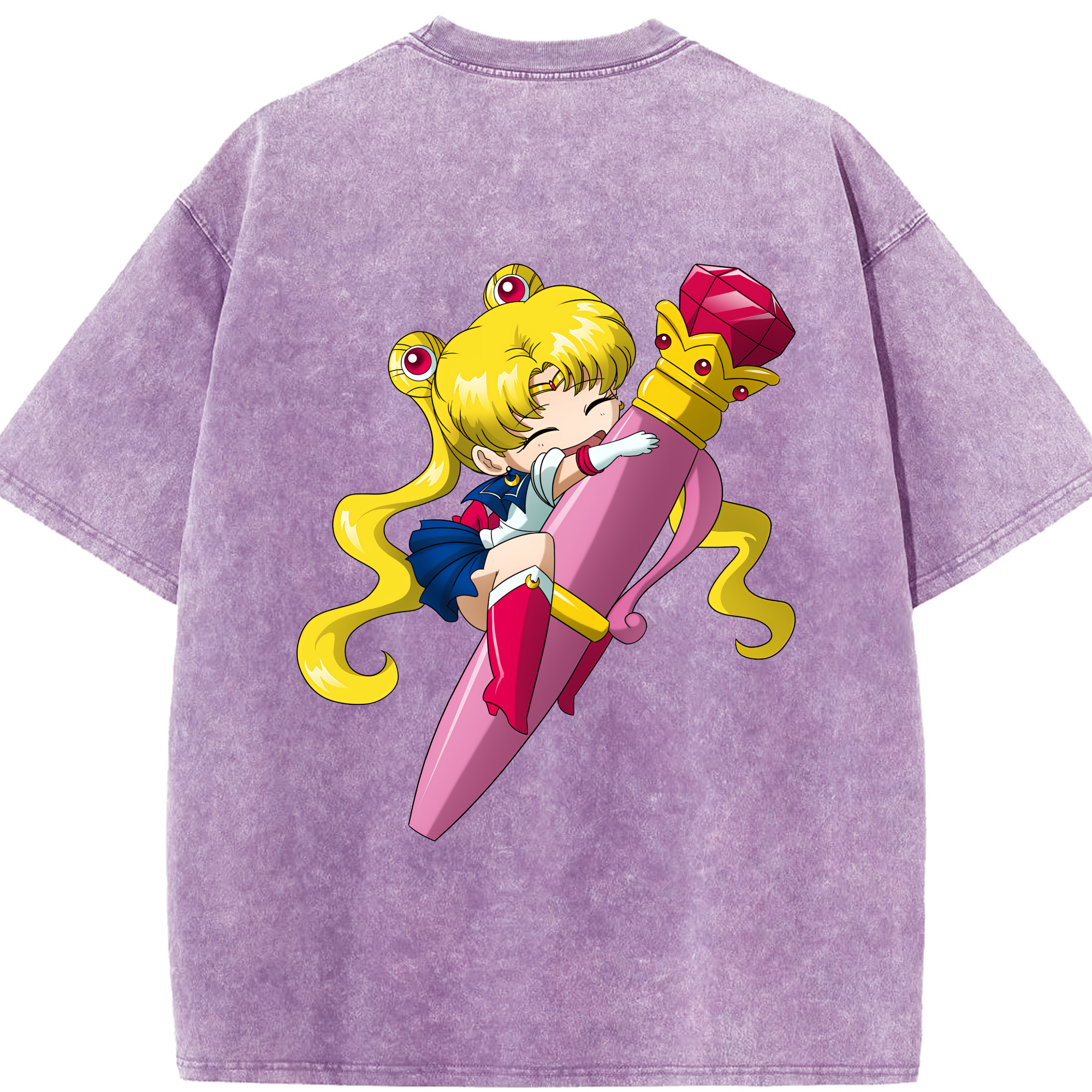 （画像用） 美少女戦士セーラームーン 月野 うさぎ つきの うさぎ Sailor Moon Tsukino Usagi 綿100% ヴィンテージ風 半袖Tシャツ（背面プリント）
