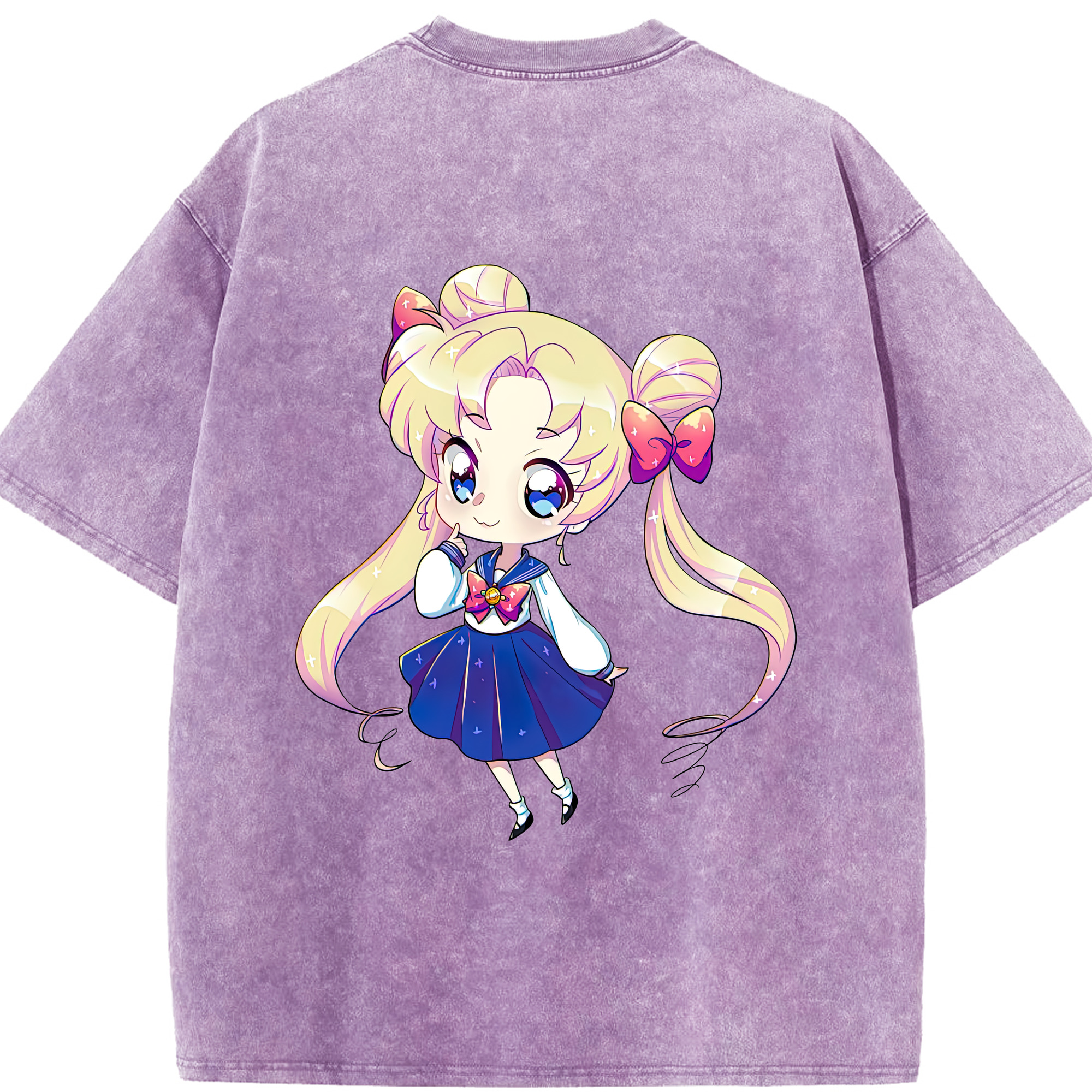 （画像用） 美少女戦士セーラームーン 月野 うさぎ つきの うさぎ Sailor Moon Tsukino Usagi 綿100% ヴィンテージ風 半袖Tシャツ（背面プリント）