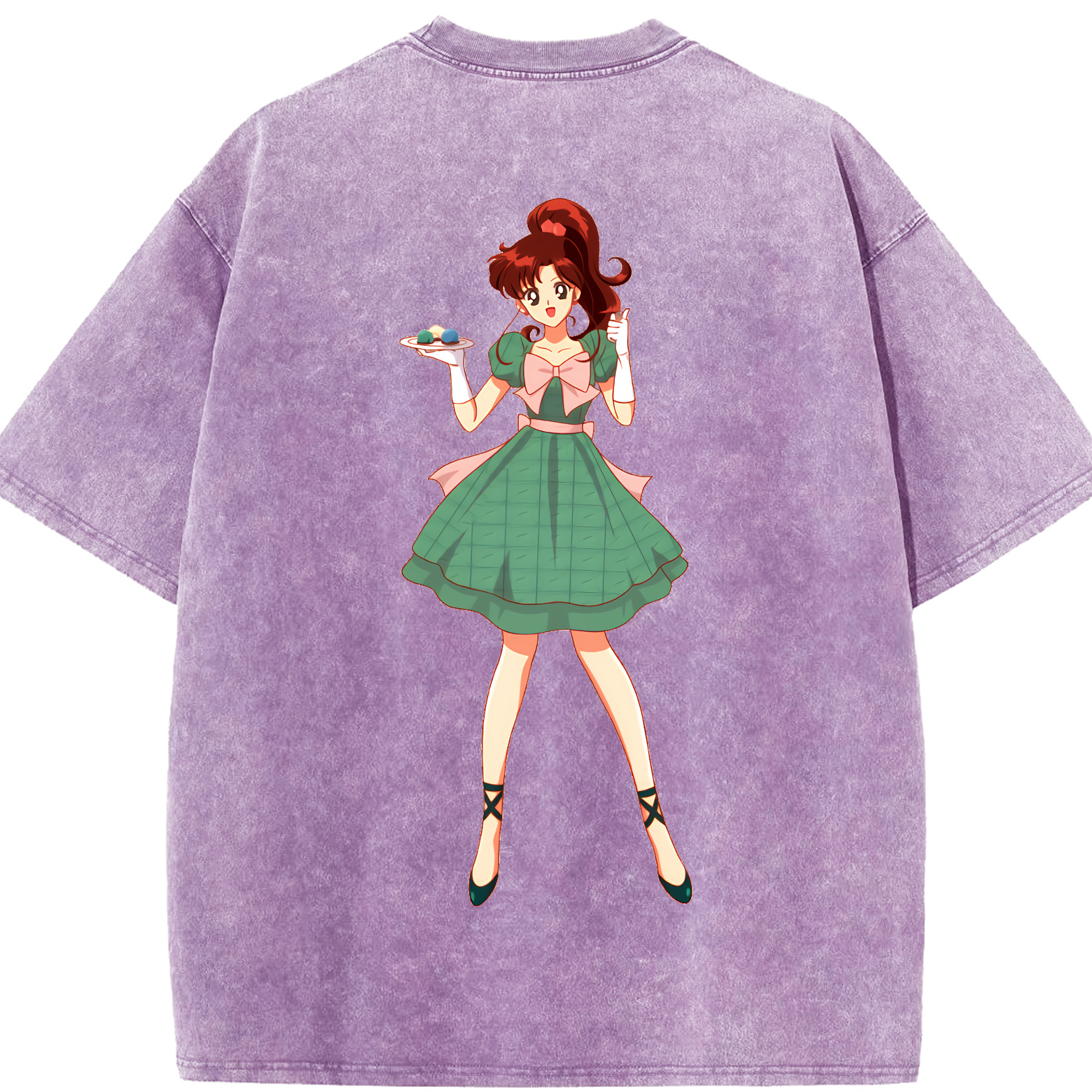 （画像用） 美少女戦士セーラームーン 木野 まこと きの まこと Sailor Moon Kino Makoto （セーラージュピター；Sailor Jupiter） 綿100% ヴィンテージ風 半袖Tシャツ（背面プリント）