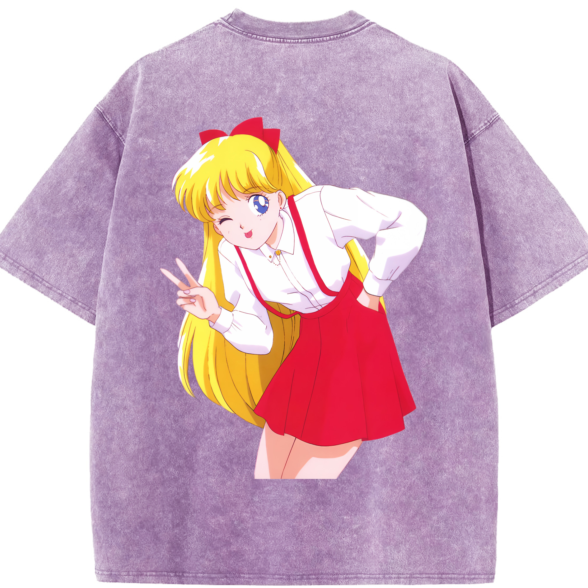 （画像用） 美少女戦士セーラームーン 愛野 美奈子 あいの みなこ Sailor Moon Aino Minako 綿100% ヴィンテージ風 半袖Tシャツ（背面プリント）