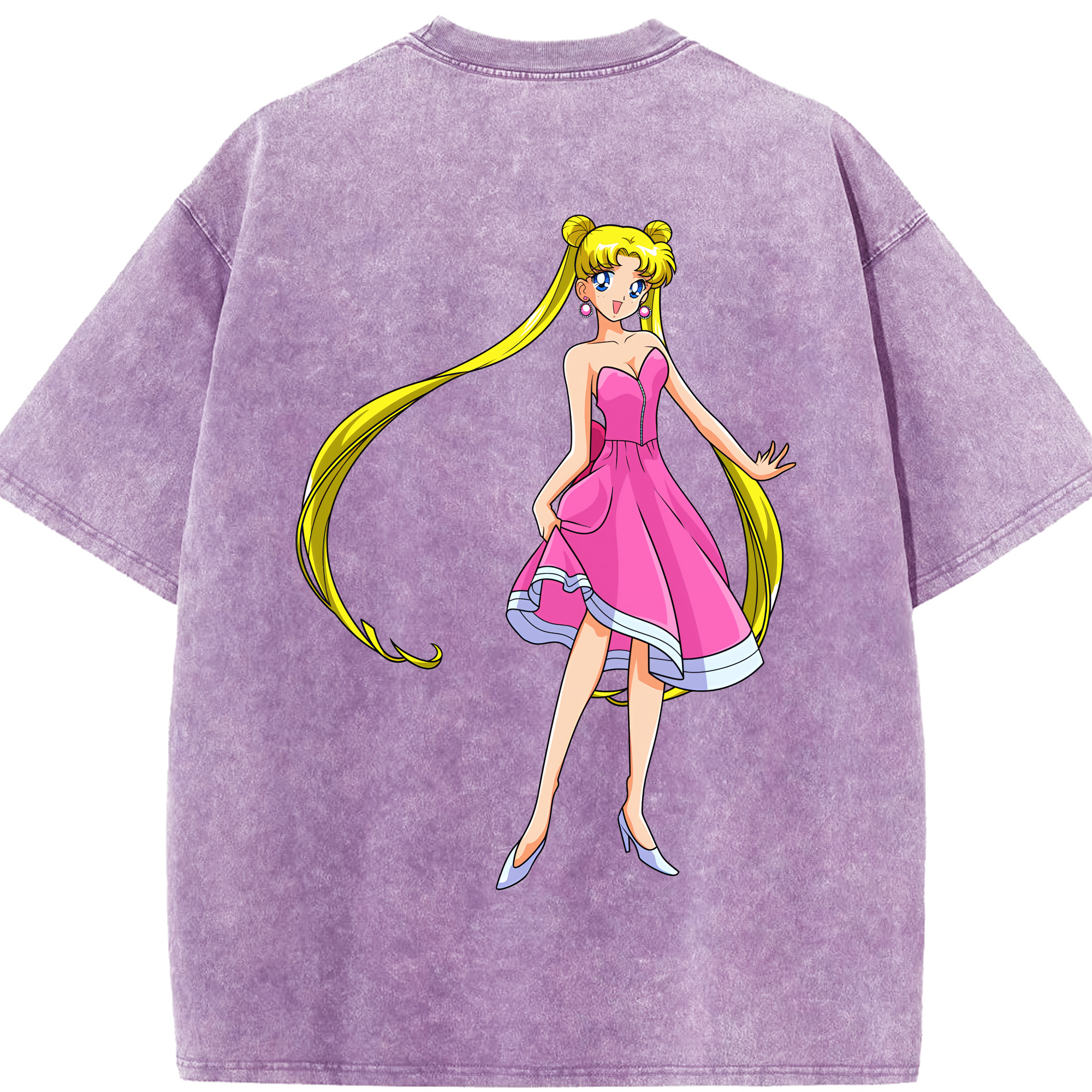 （画像用） 美少女戦士セーラームーン 愛野 美奈子 あいの みなこ Sailor Moon Aino Minako 綿100% ヴィンテージ風 半袖Tシャツ（背面プリント）