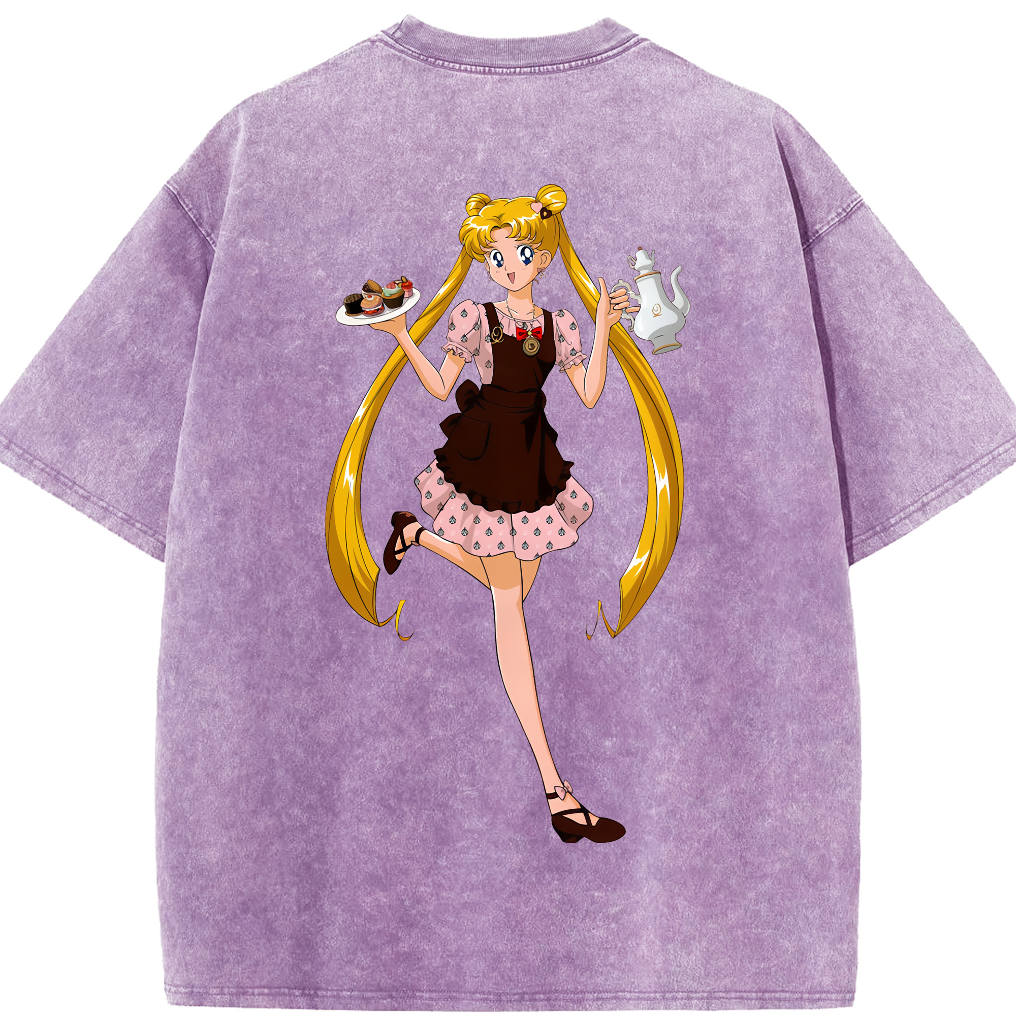 （画像用） 美少女戦士セーラームーン 愛野 美奈子 あいの みなこ Sailor Moon Aino Minako 綿100% ヴィンテージ風 半袖Tシャツ（背面プリント）
