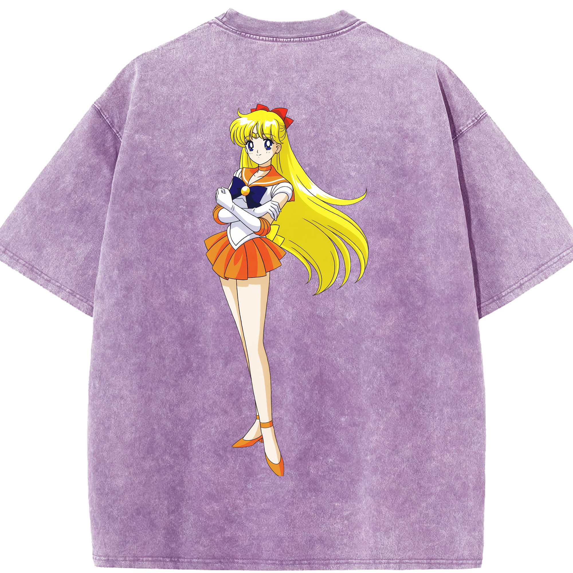 （画像用） 美少女戦士セーラームーン 愛野 美奈子 あいの みなこ Sailor Moon Aino Minako 綿100% ヴィンテージ風 半袖Tシャツ（背面プリント）