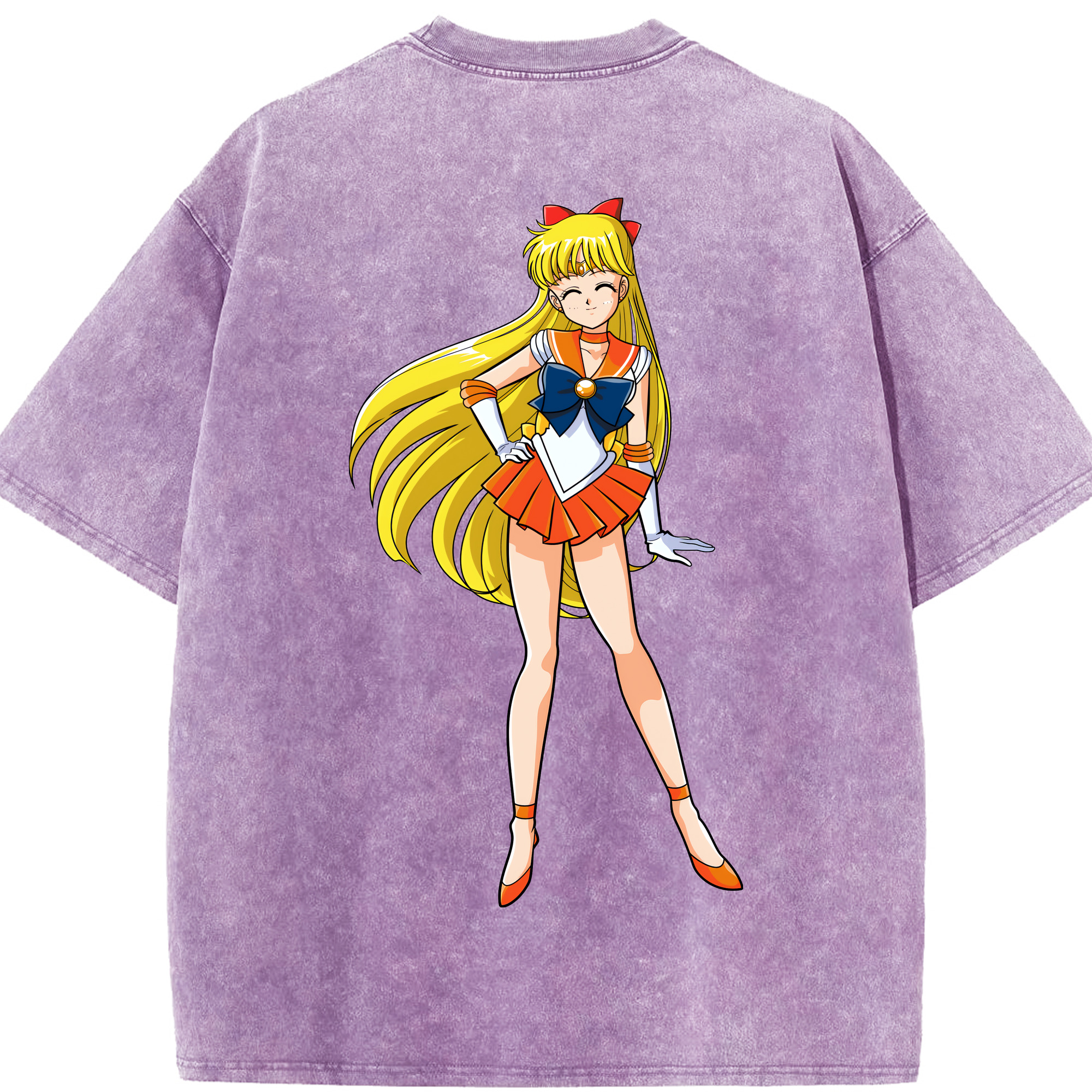 （画像用） 美少女戦士セーラームーン 愛野 美奈子 あいの みなこ Sailor Moon Aino Minako 綿100% ヴィンテージ風 半袖Tシャツ（背面プリント）