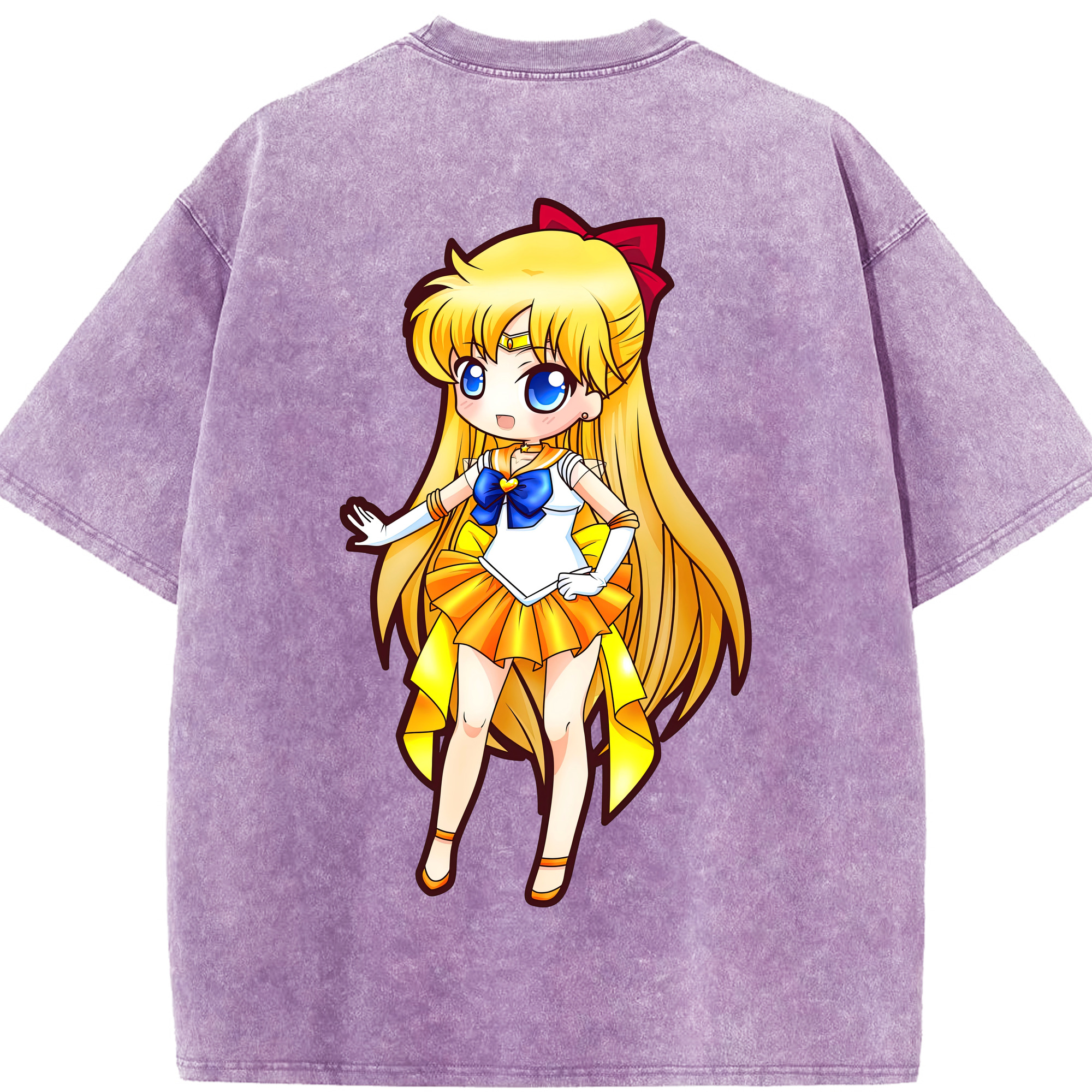 （画像用） 美少女戦士セーラームーン 愛野 美奈子 あいの みなこ Sailor Moon Aino Minako 綿100% ヴィンテージ風 半袖Tシャツ（背面プリント）