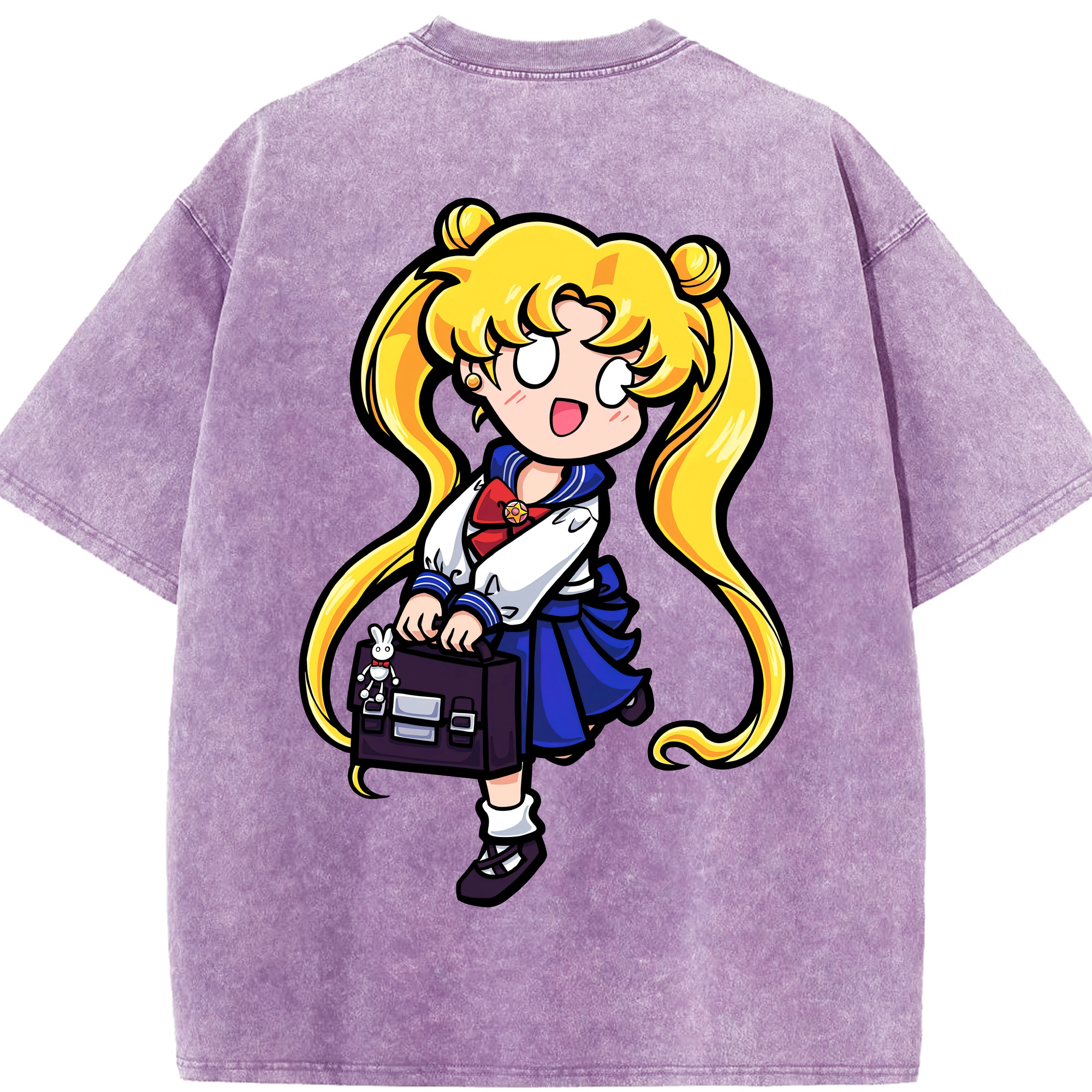（画像用） 美少女戦士セーラームーン 愛野 美奈子 あいの みなこ Sailor Moon Aino Minako 綿100% ヴィンテージ風 半袖Tシャツ（背面プリント）